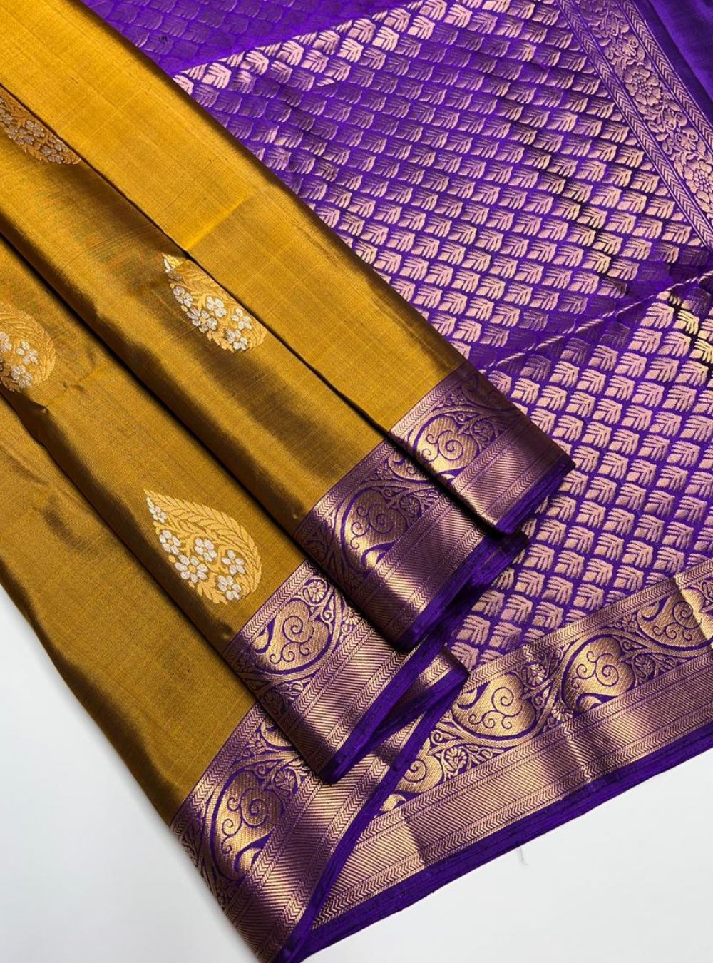 Copper & Purple -  Soft Silk Saree