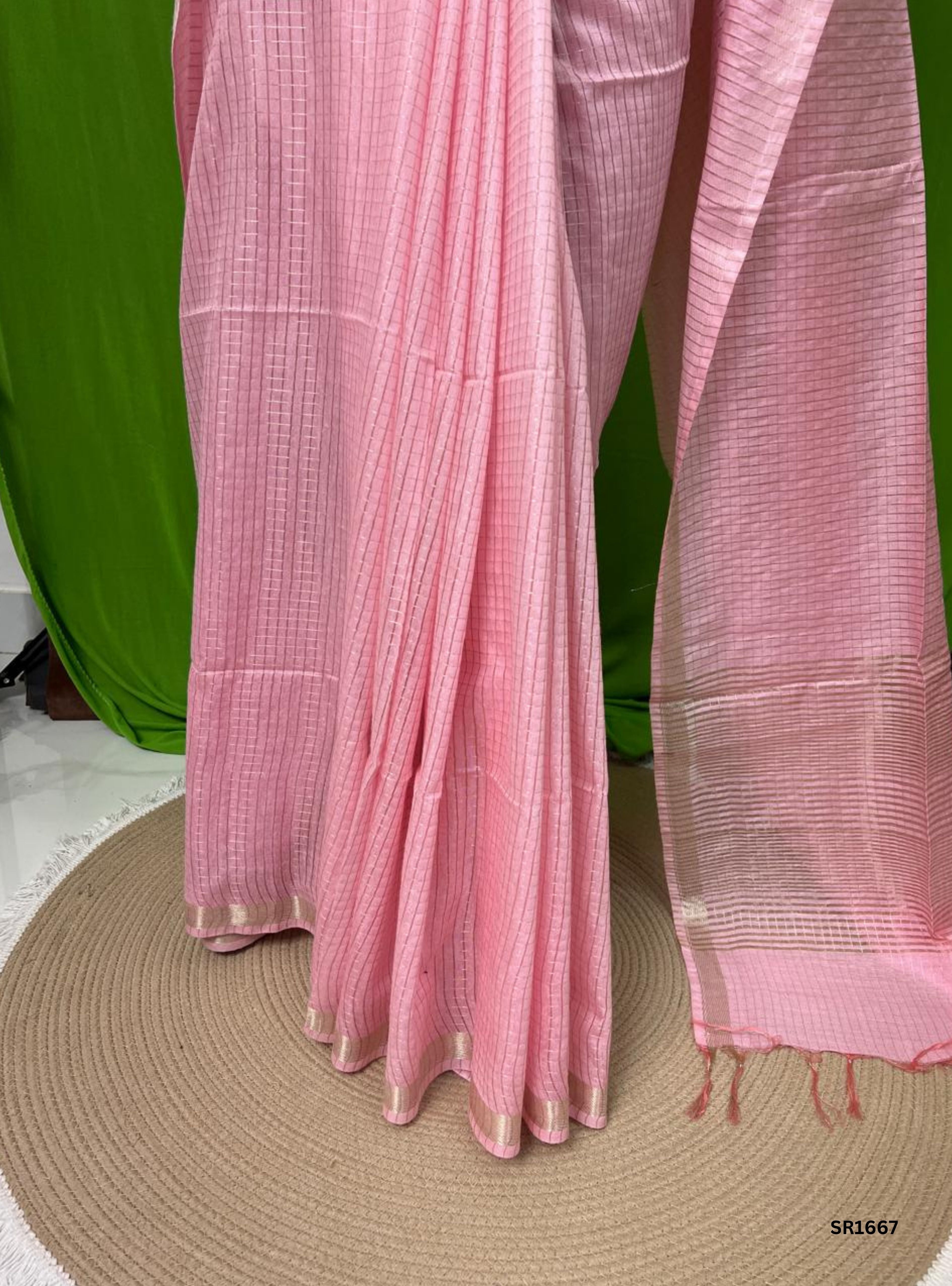 Baby Pink - Moonga Silk  Saree