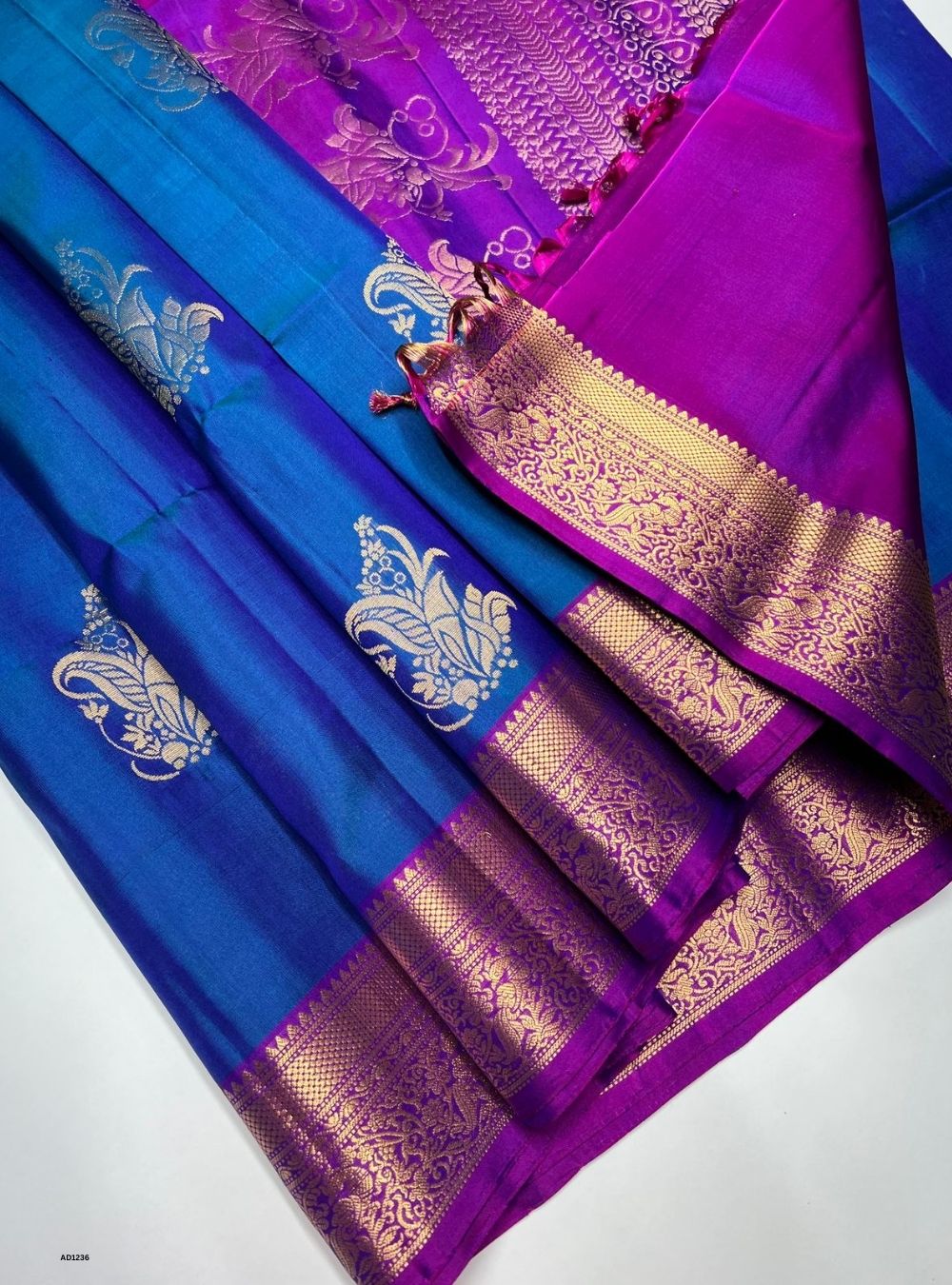 Blue & Purple - Soft Silk Saree