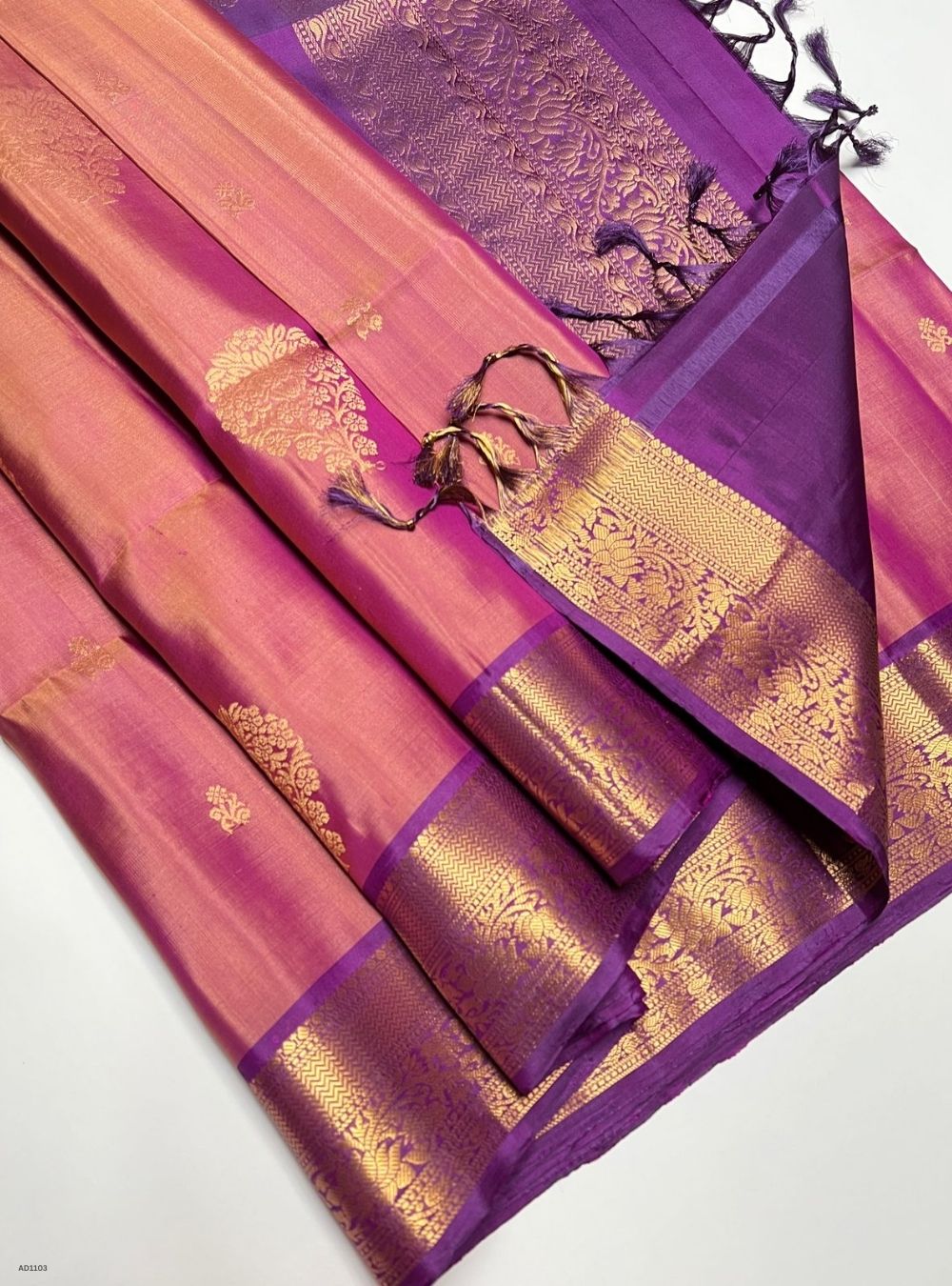 Dusty Rose & Lavender - Soft Silk Saree