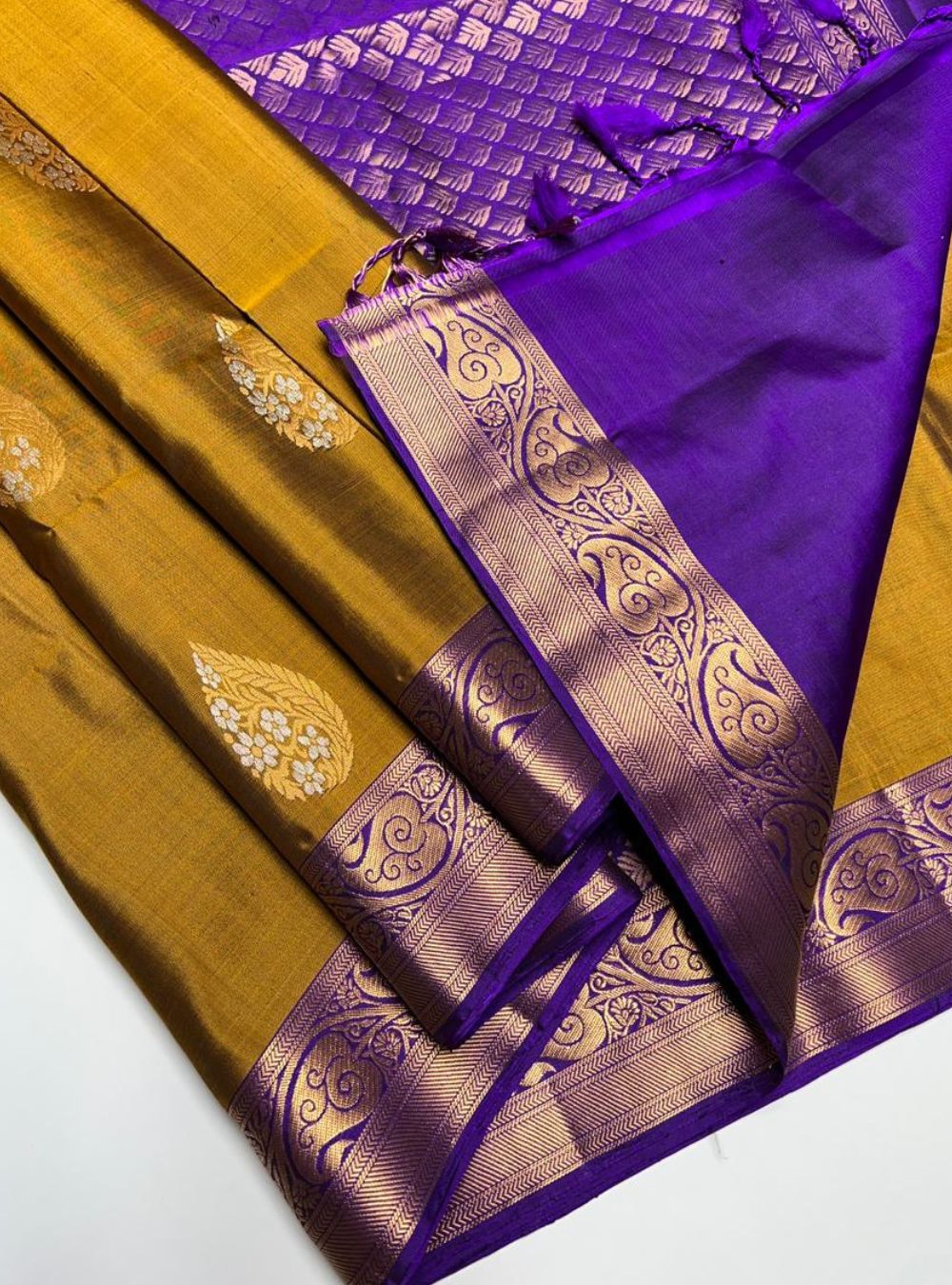 Copper & Purple -  Soft Silk Saree