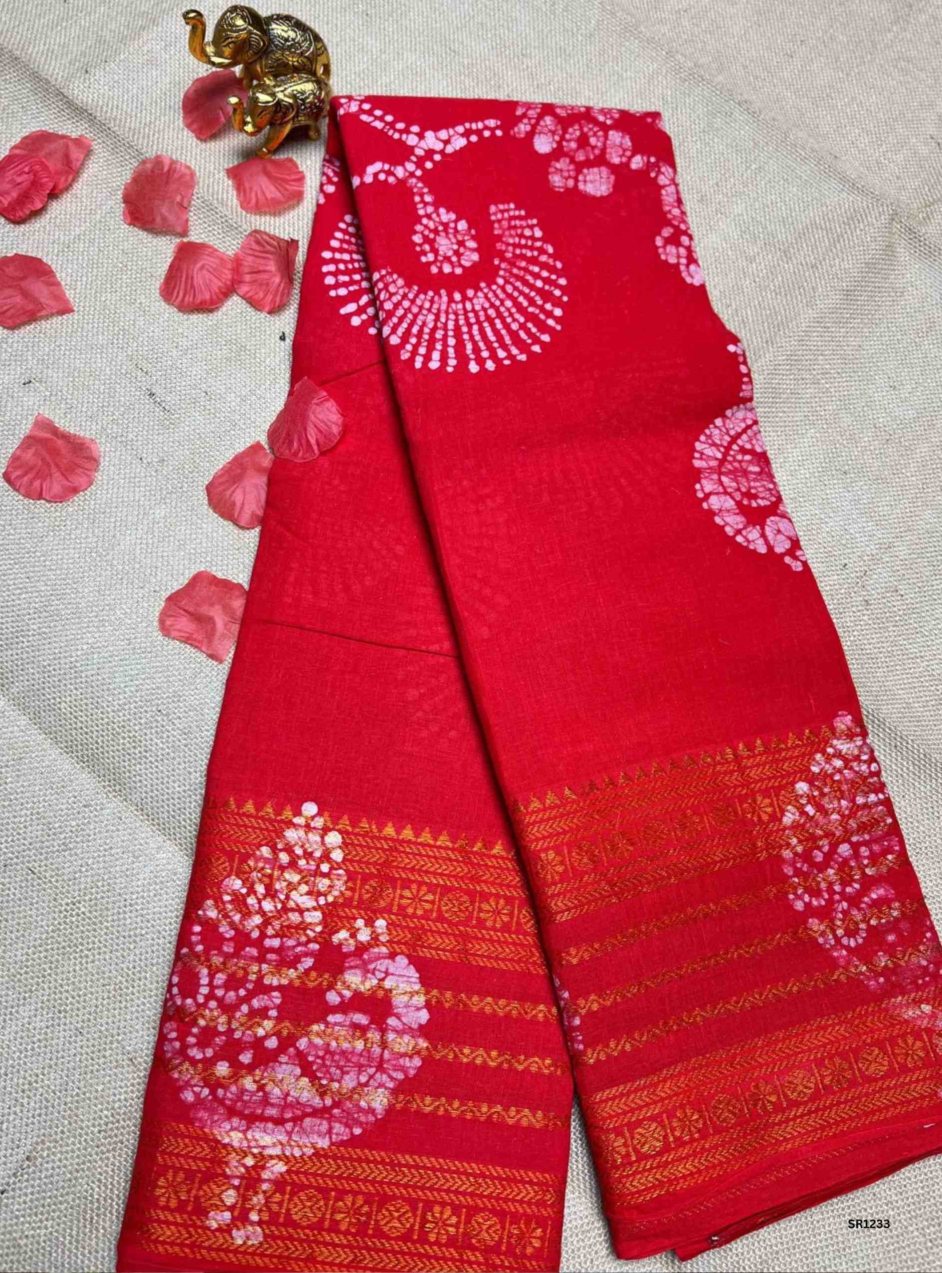 Red - Wax Chungudi Cotton
