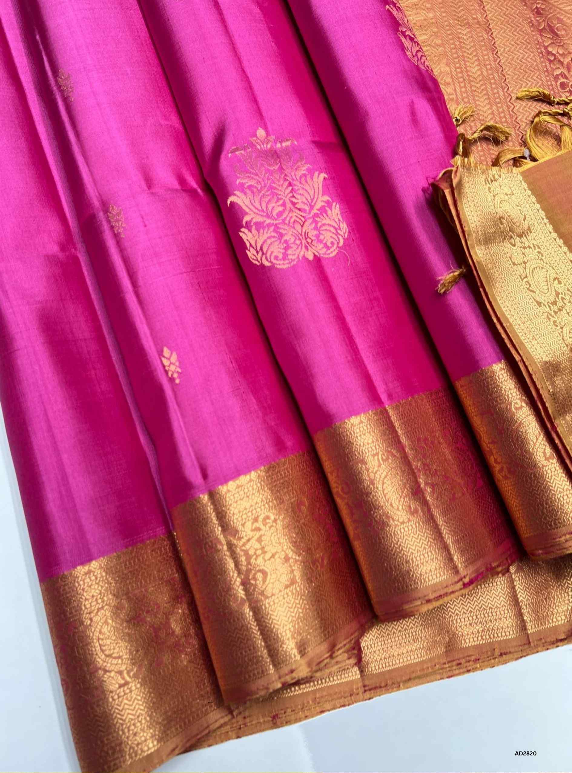 Pink & Gold - Soft Silk Saree