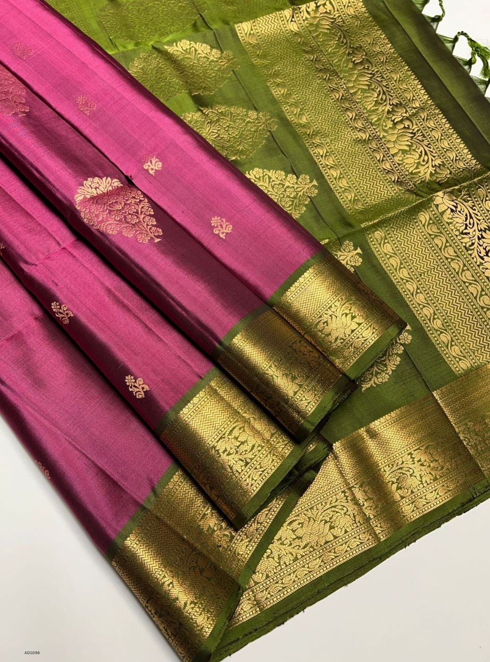 Magenta & Green - Soft Silk Saree