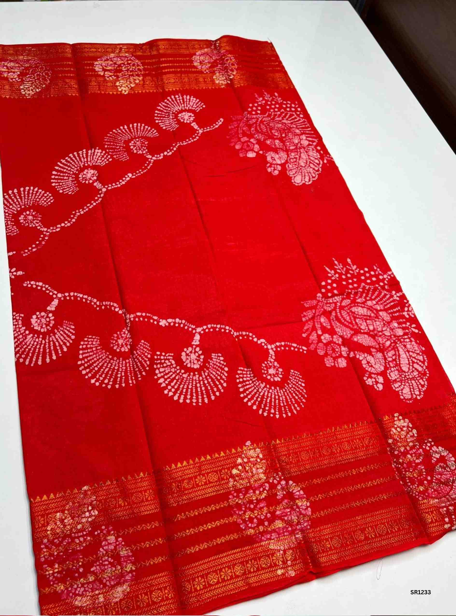 Red - Wax Chungudi Cotton