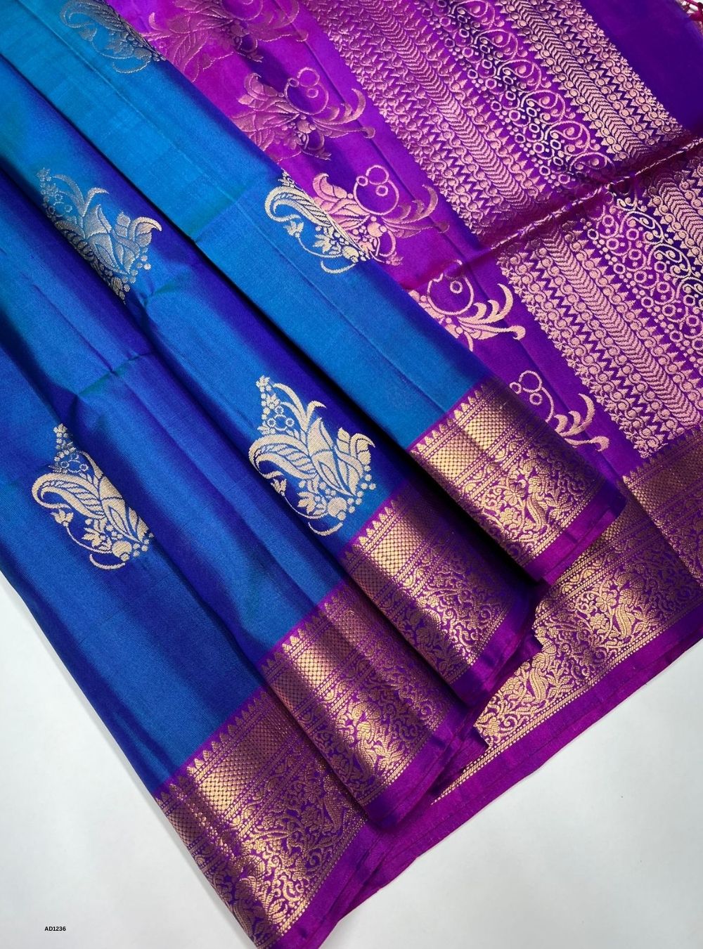 Blue & Purple - Soft Silk Saree