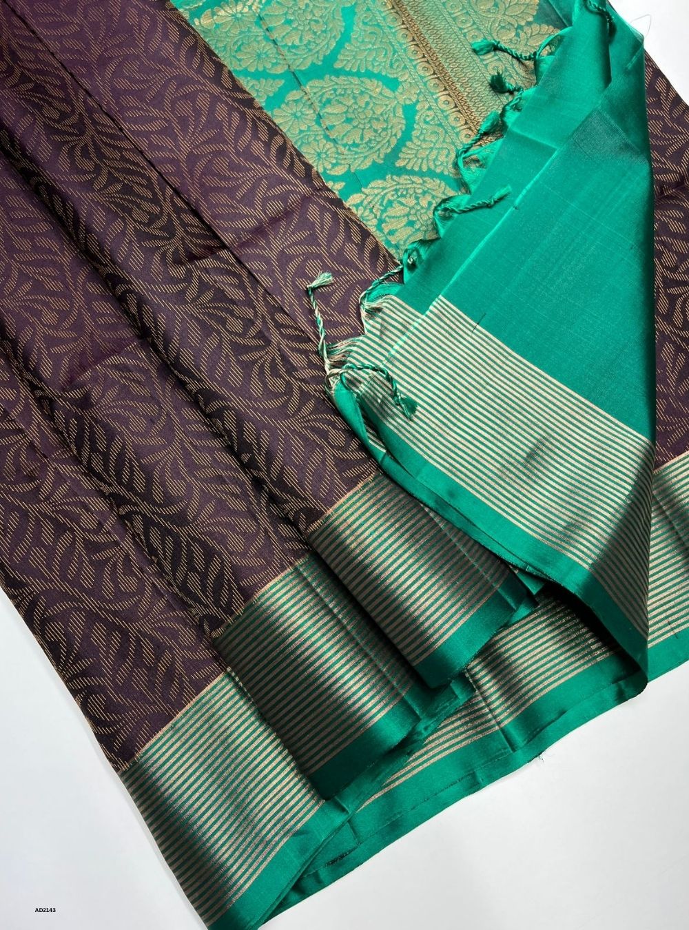 Plum & Emerald - Soft Silk Saree