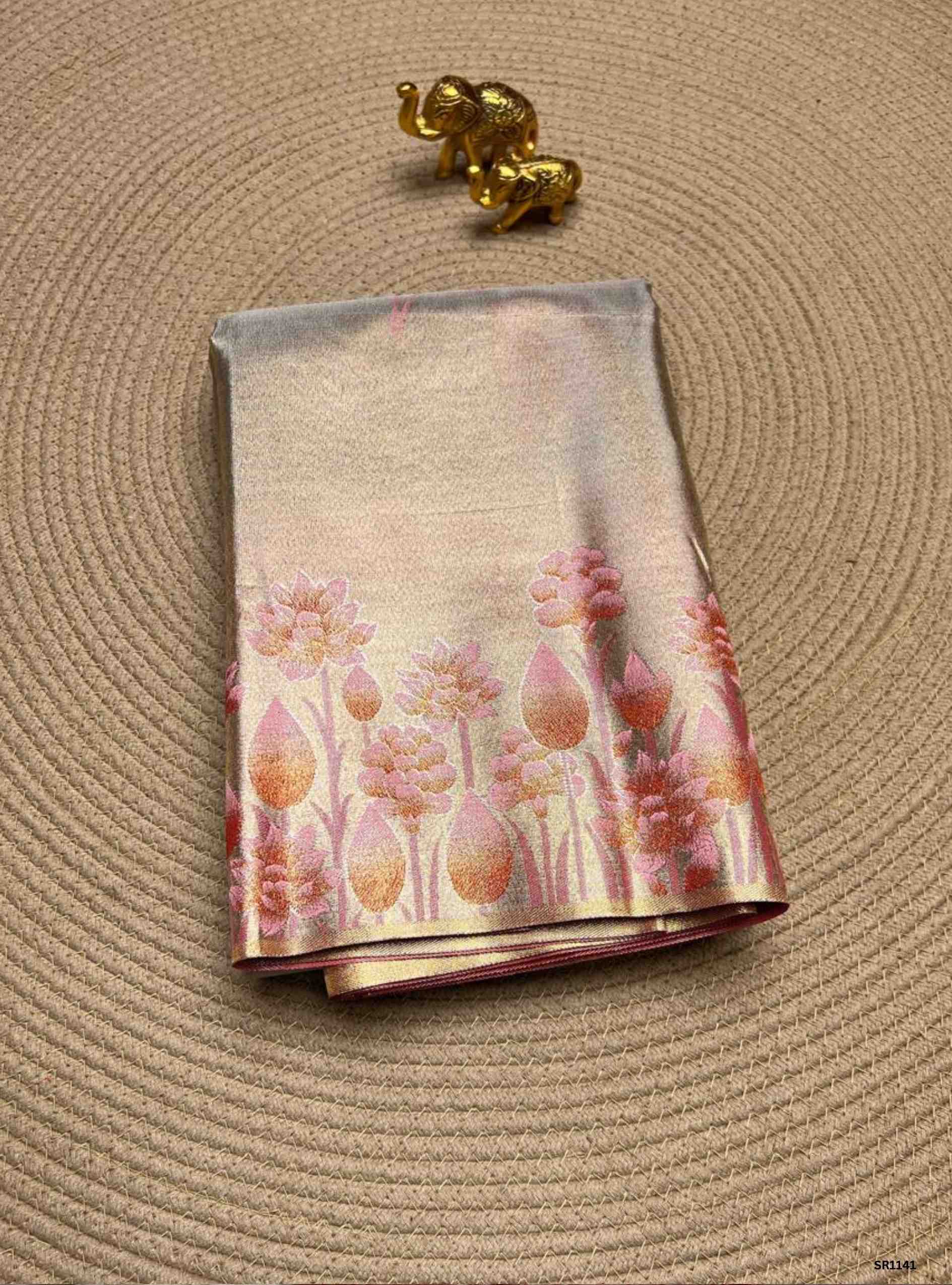 Silver Grey - Semi Silk Saree