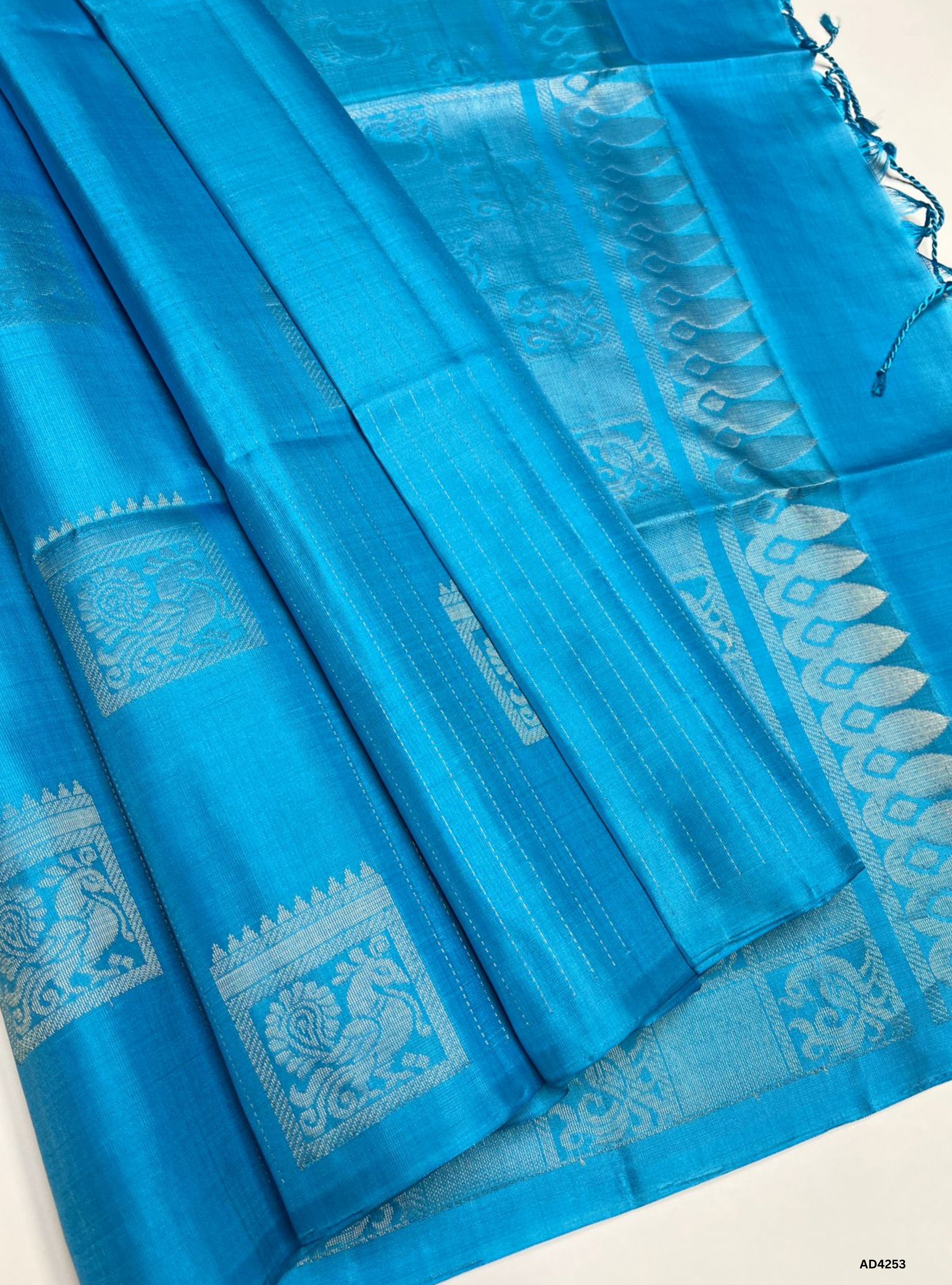 Aquva Blue - Soft Silk Saree