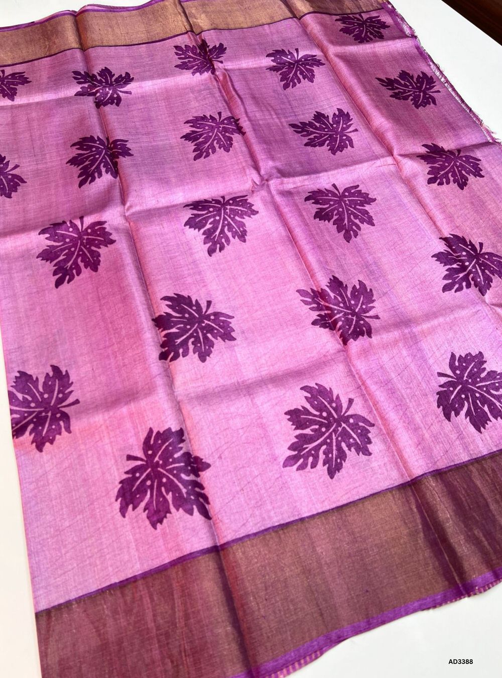 Purple - Pure Tussar Saree