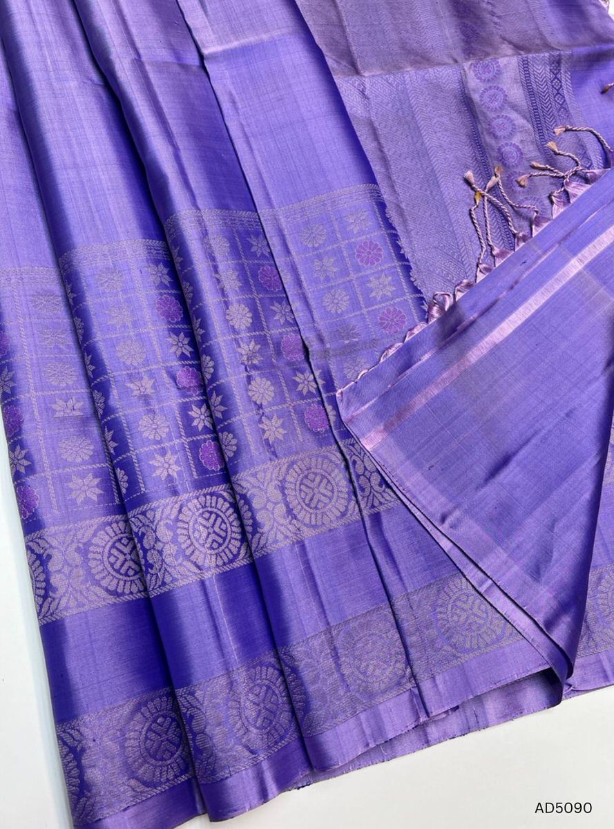 Lavender - Fancy Border Soft Silk Saree