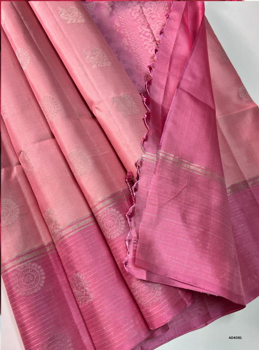 Pink - Soft Silk Saree