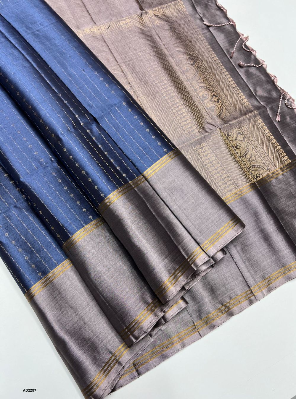 Blueberry & Gery - Soft Silk Saree