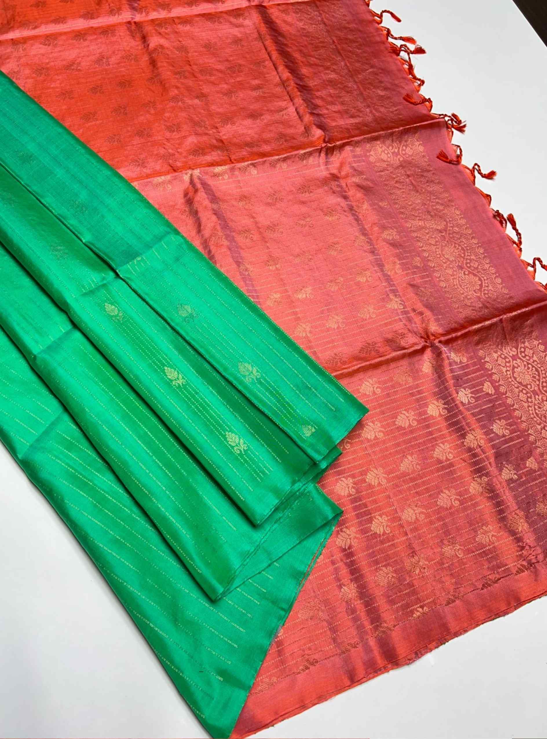 Rexona & Peach - Soft Silk Saree