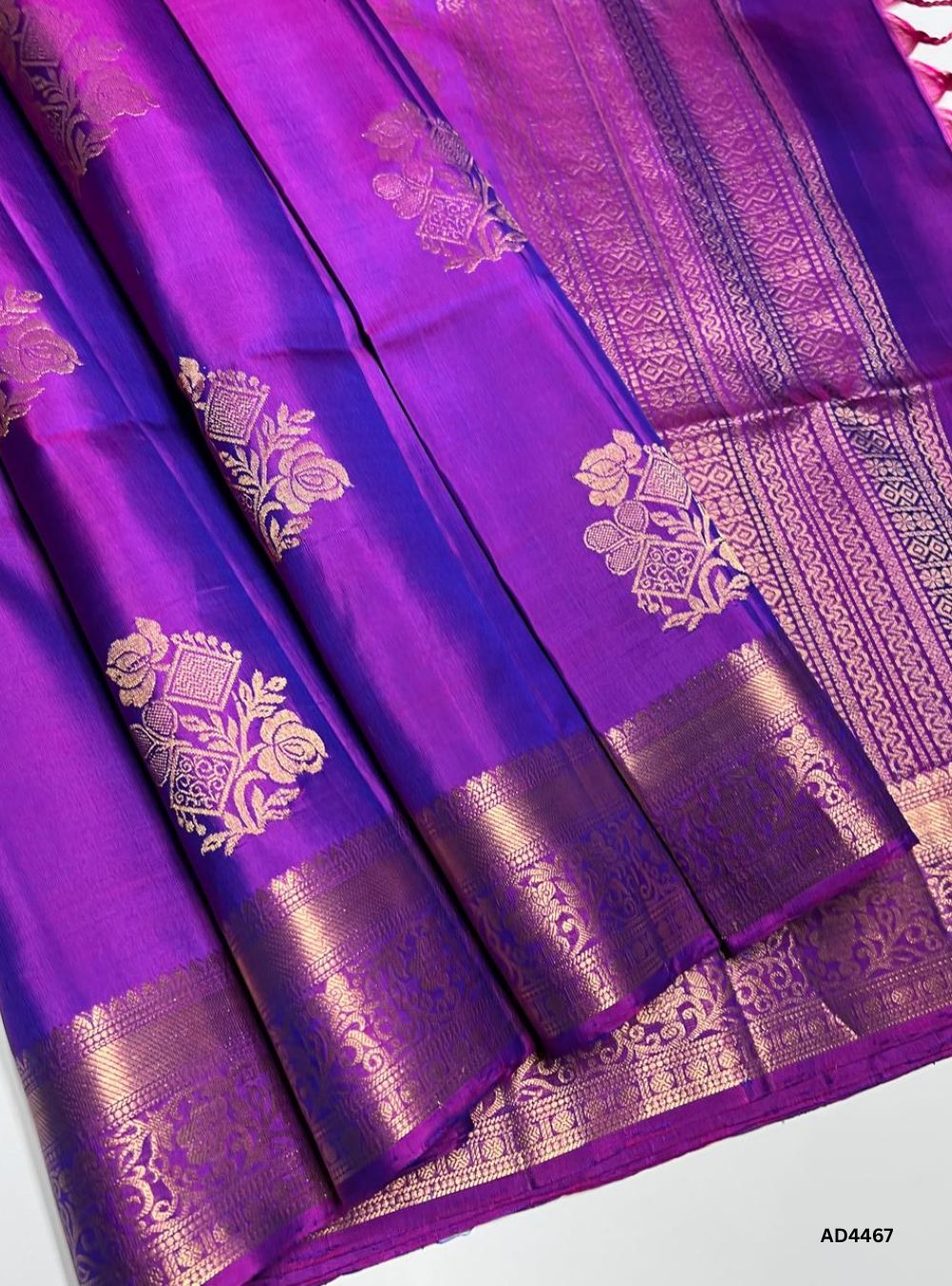 Dual Tone Purple - Kanchi Border Soft Silk Saree
