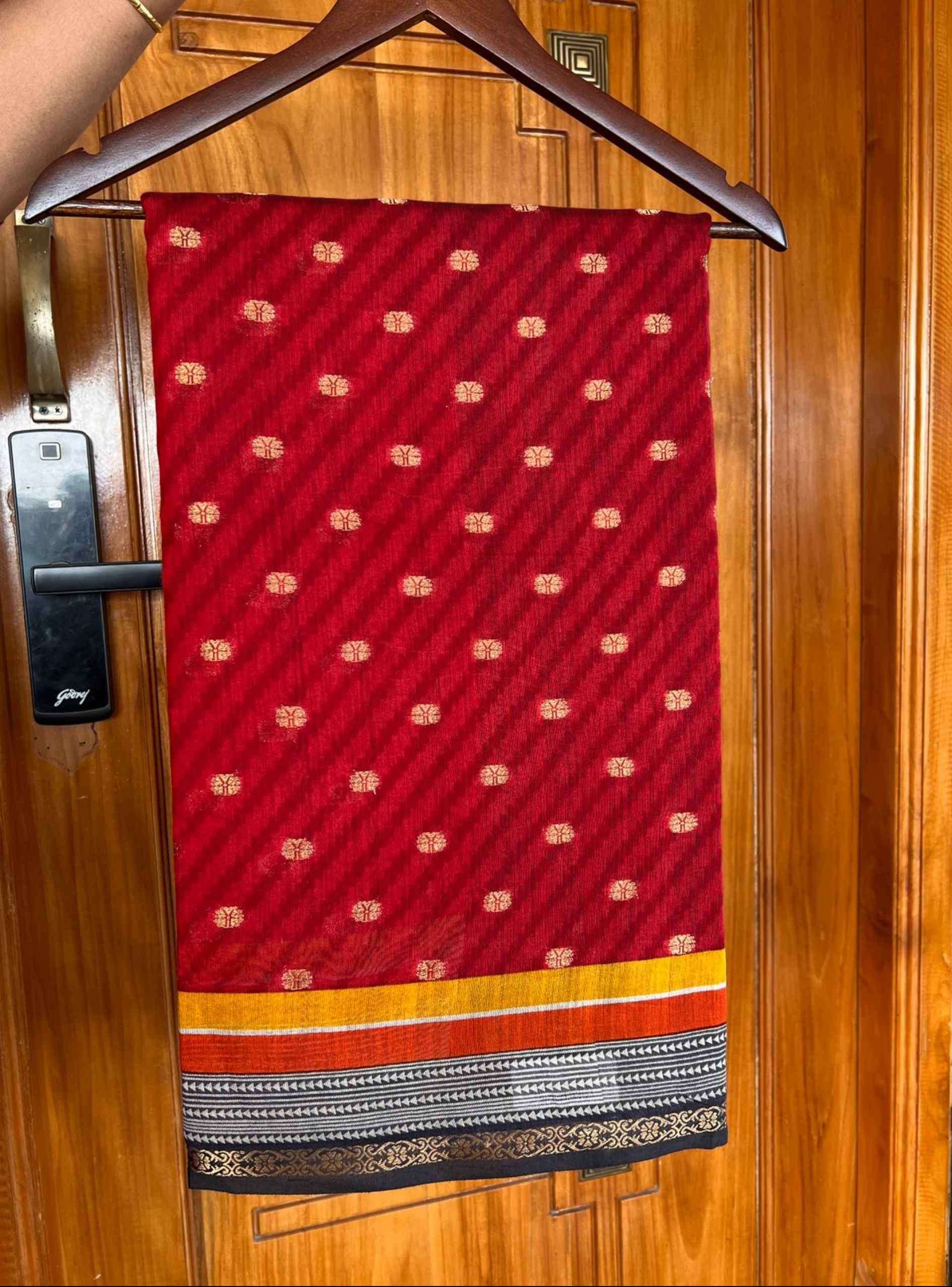 Maroon & Black - Chanderi Cotton