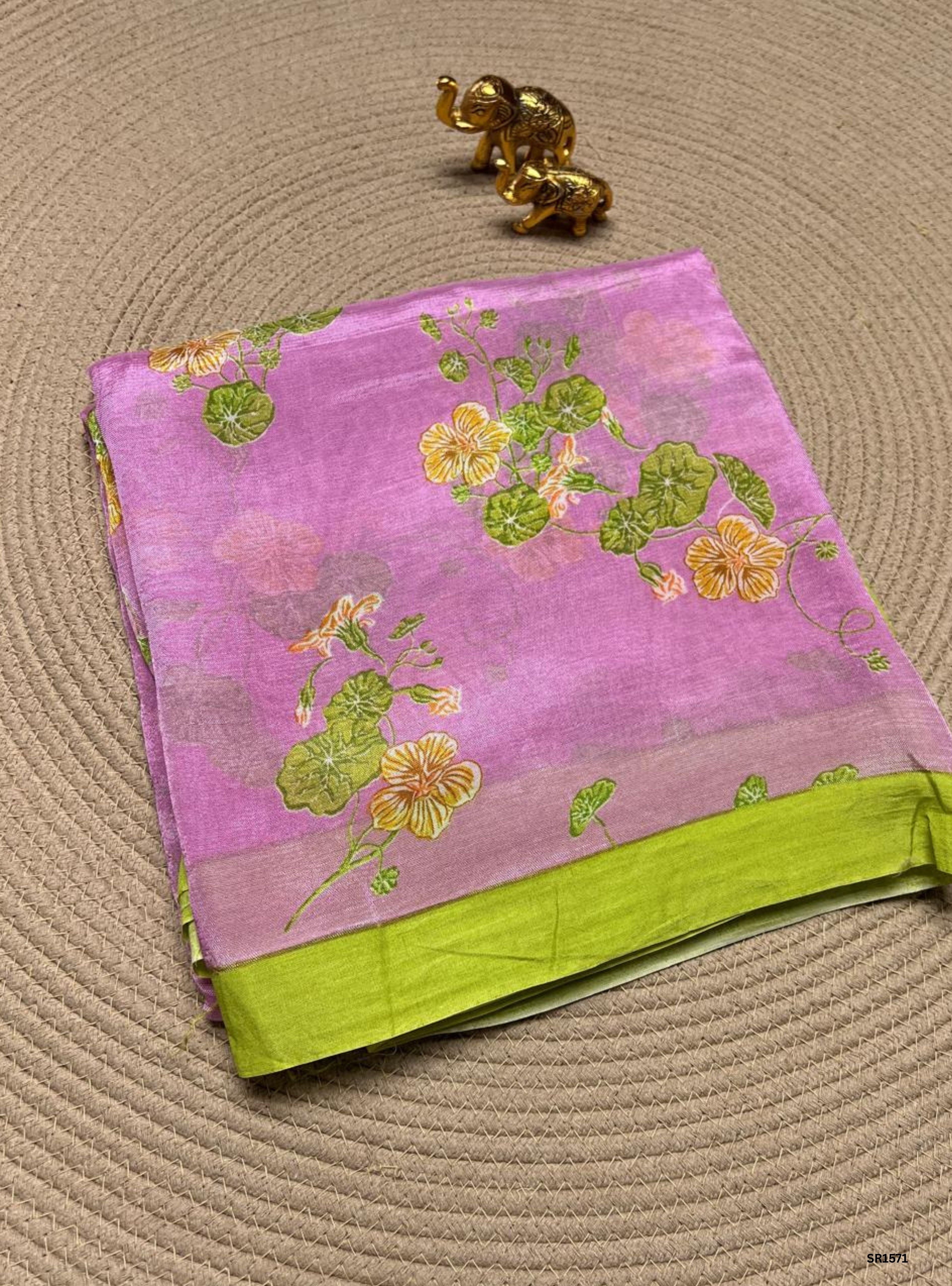 Pink - Mangalagiri Silk Saree