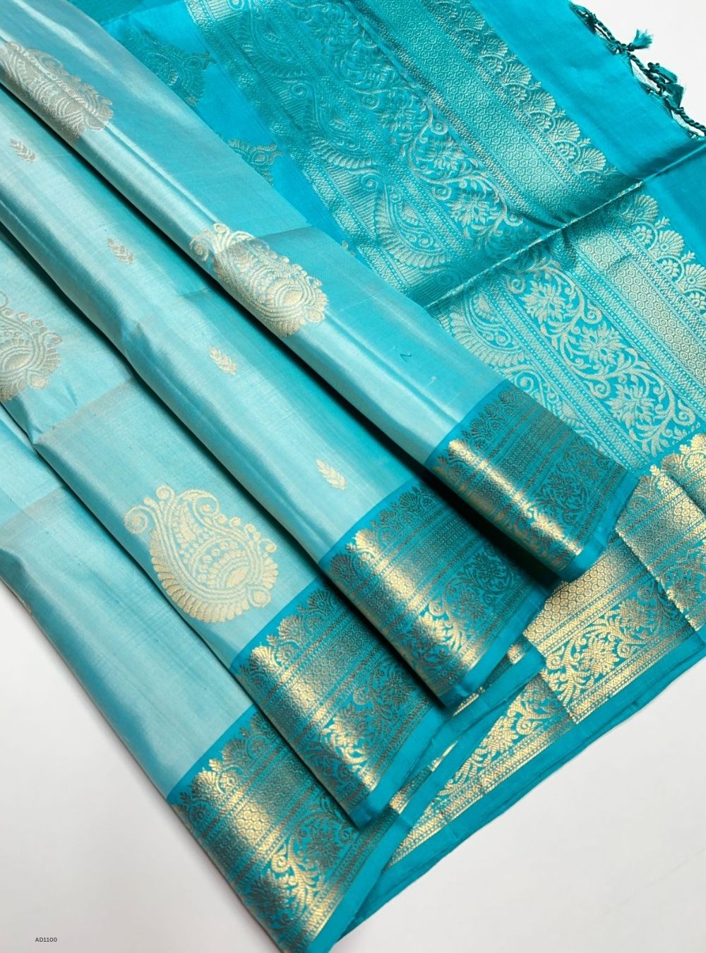Ice Blue - Soft Silk Saree