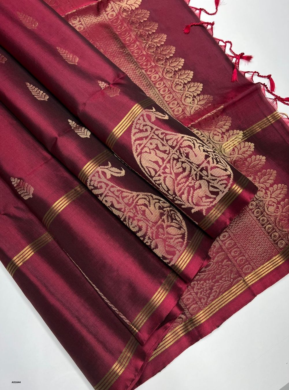 Wine -  Soft Silk Saree