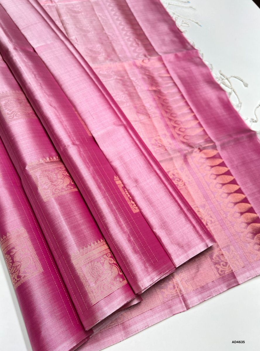 Pink - Soft Silk Saree