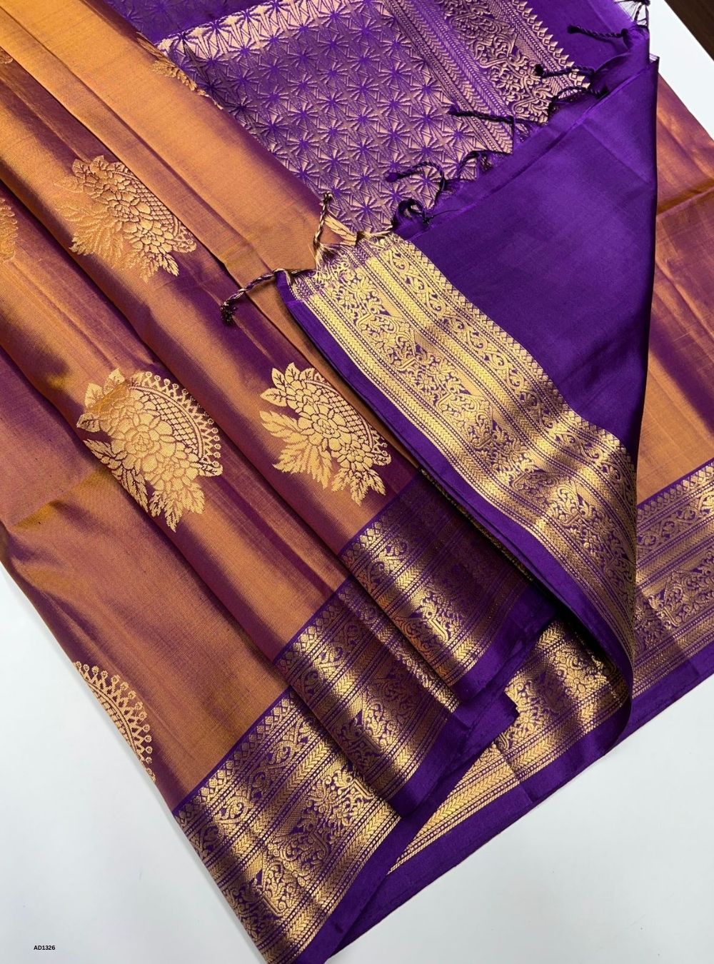 Brown & Purple -  Soft Silk Saree