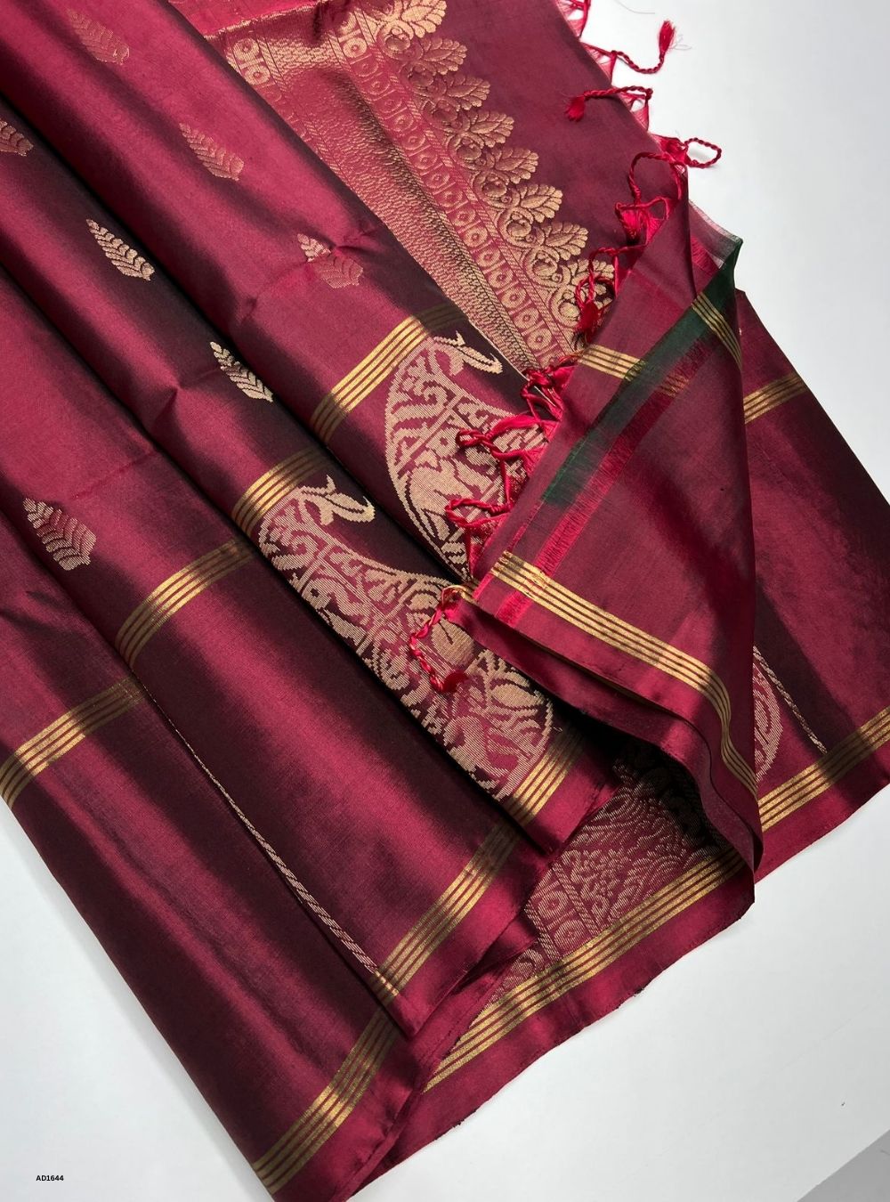 Wine -  Soft Silk Saree