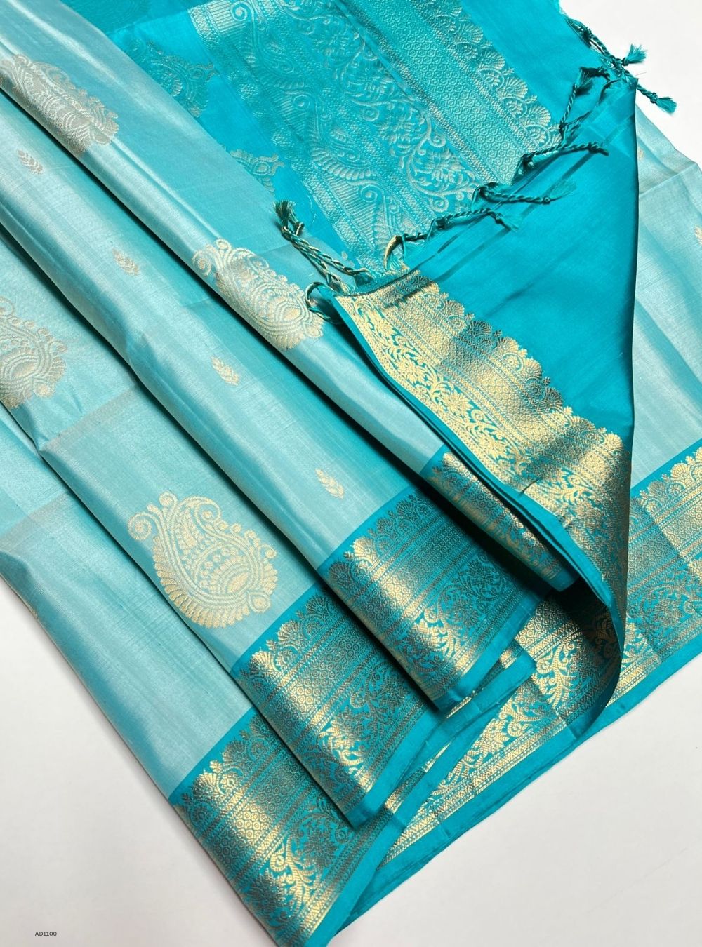 Ice Blue - Soft Silk Saree