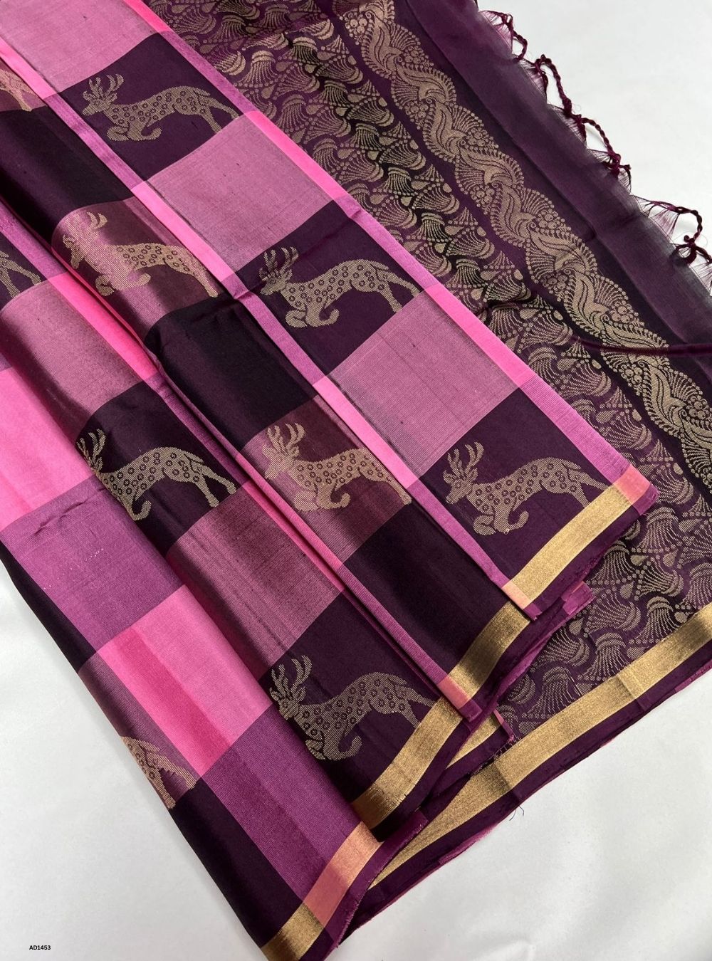 Pink & Plum  - Soft Silk Saree