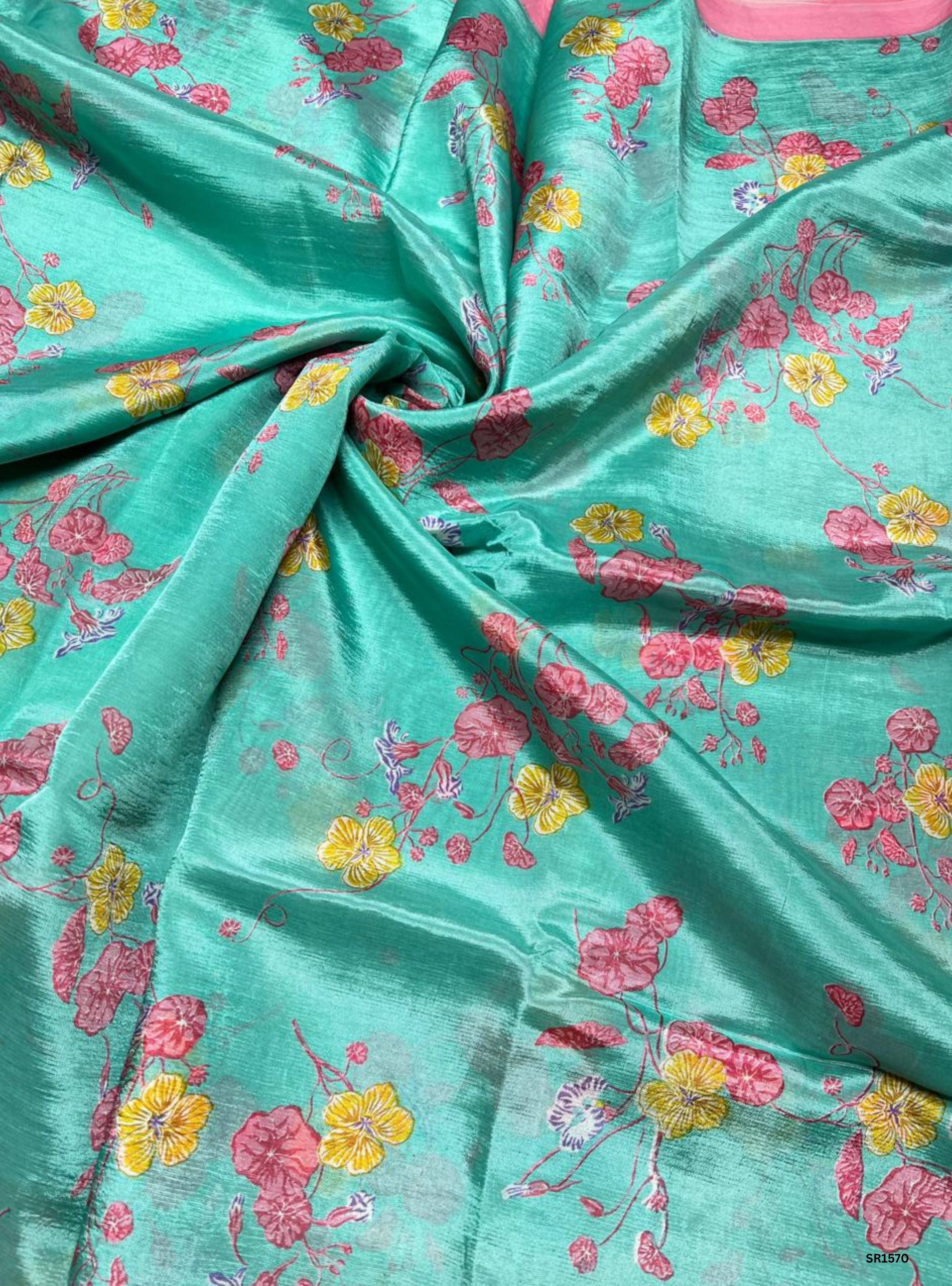Turquoise - Mangalagiri Silk Saree
