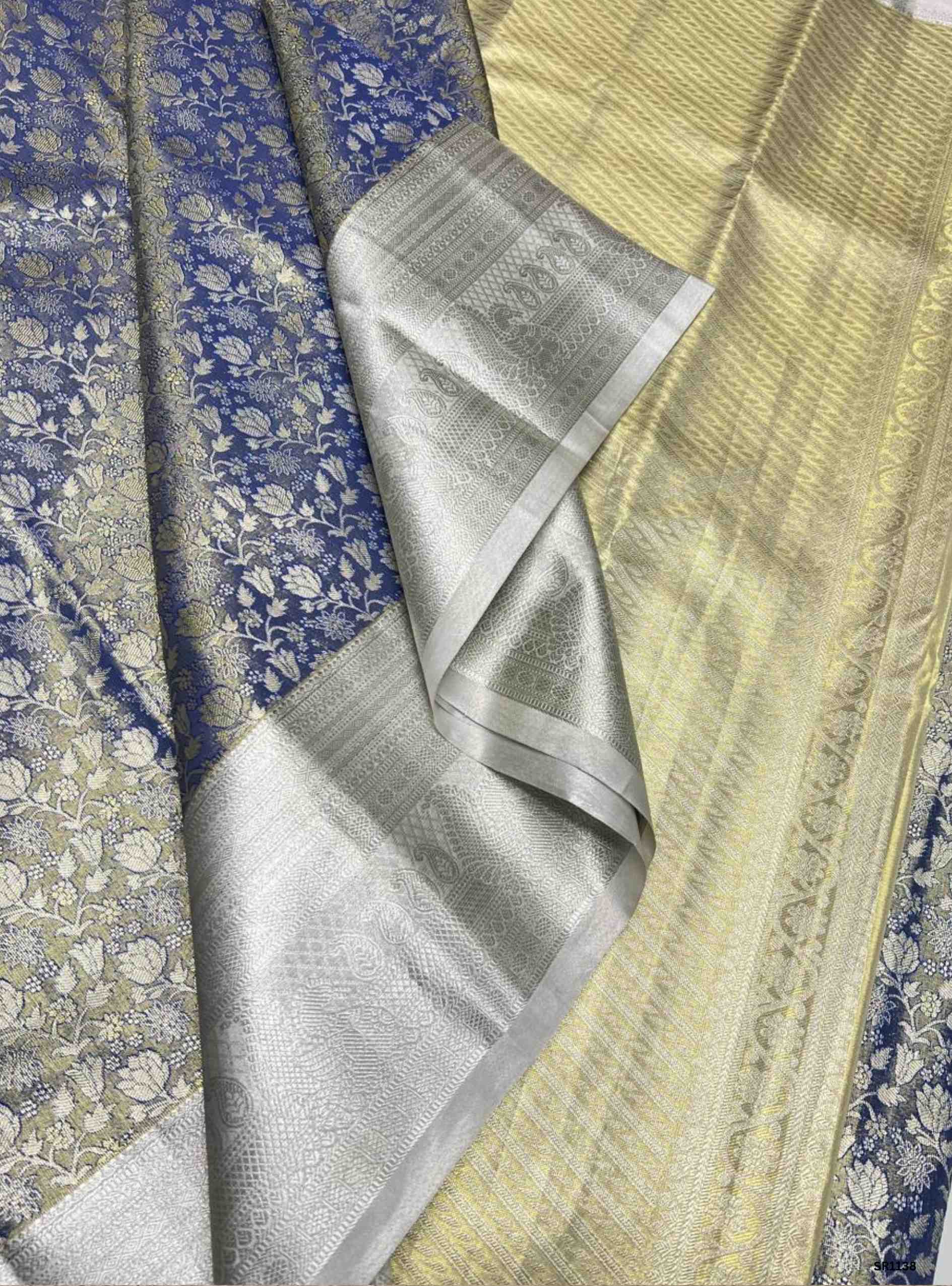 Grey & Silver - Semi Silk Saree