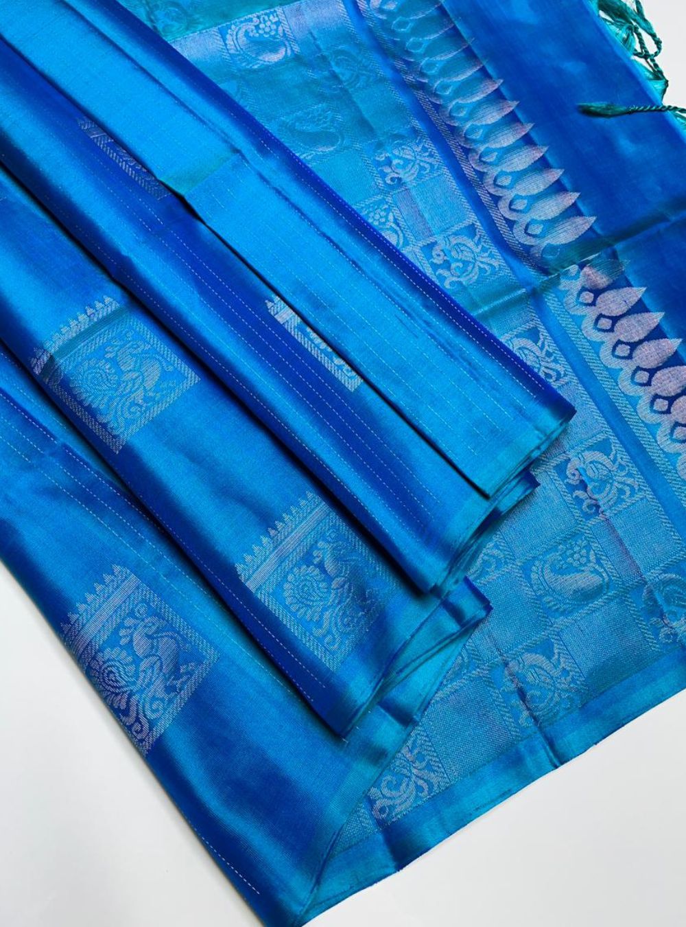 Peacock Blue - Soft Silk Saree