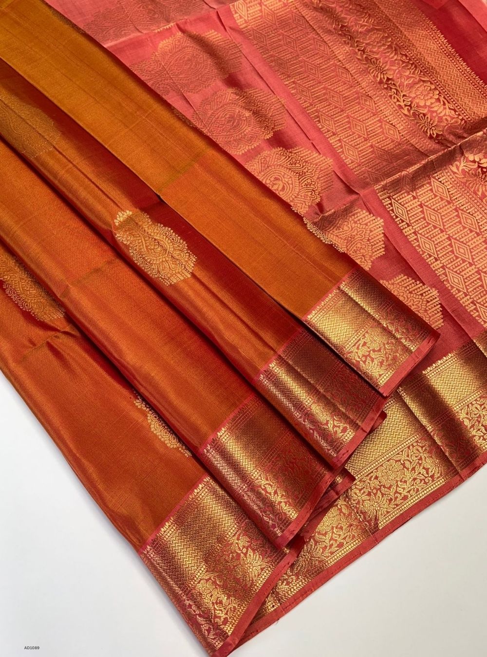 Orange & Peach - Soft Silk Saree