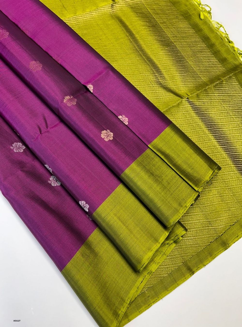 Magenta & Green - Soft Silk Saree