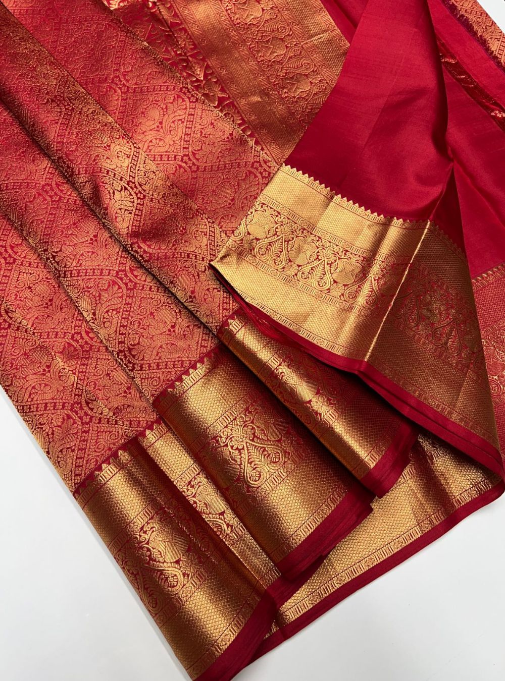 Chilly Red -  Soft Silk Saree