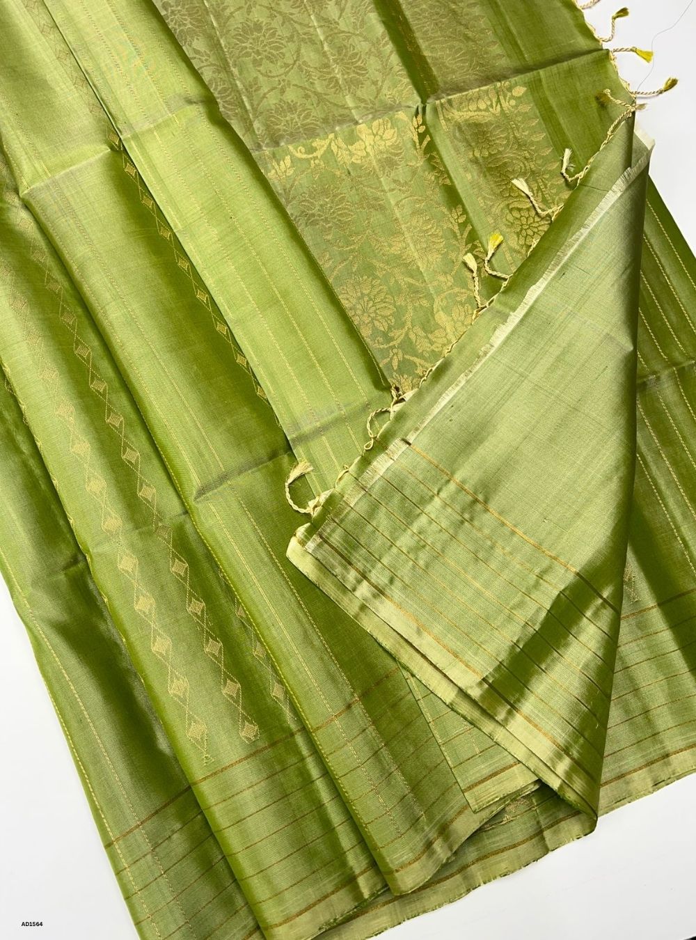 Light Olive Green -  Soft Silk Saree