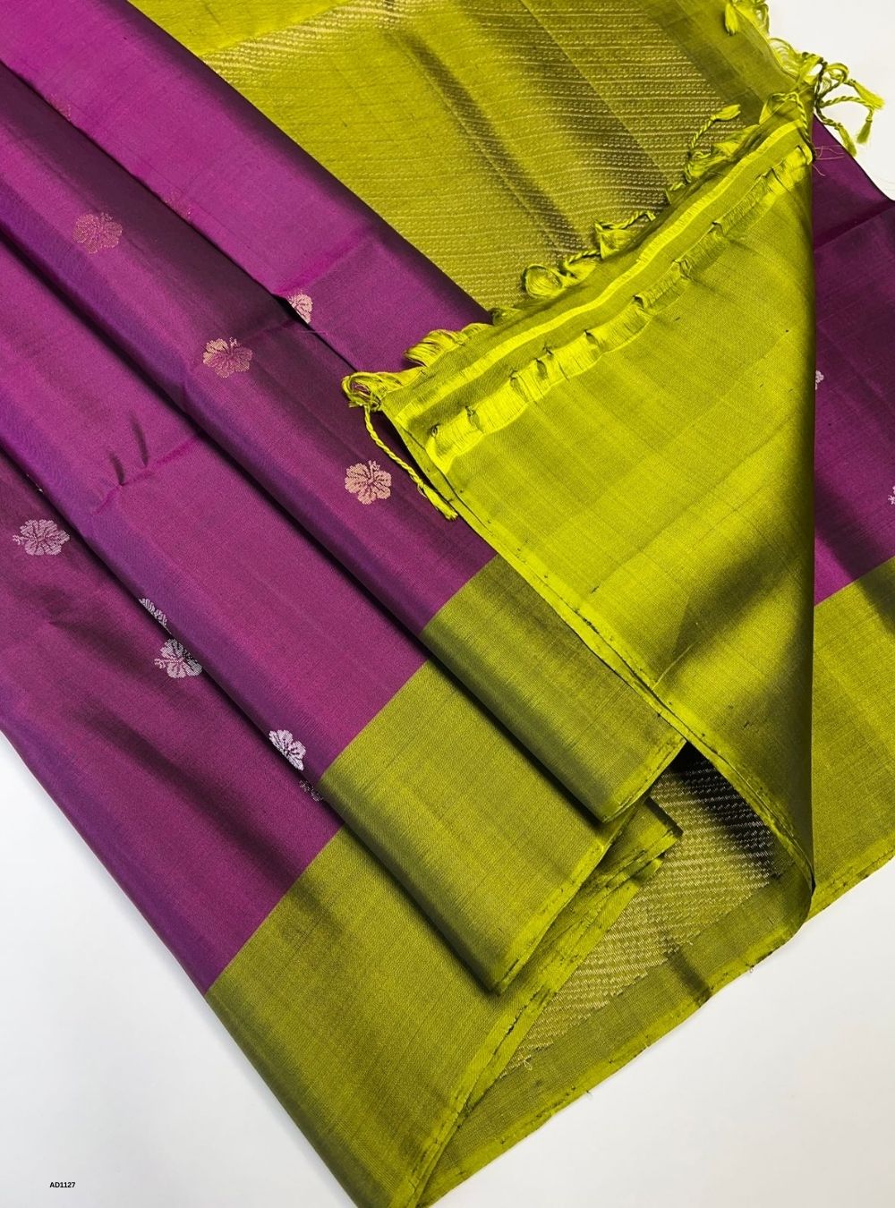 Magenta & Green - Soft Silk Saree