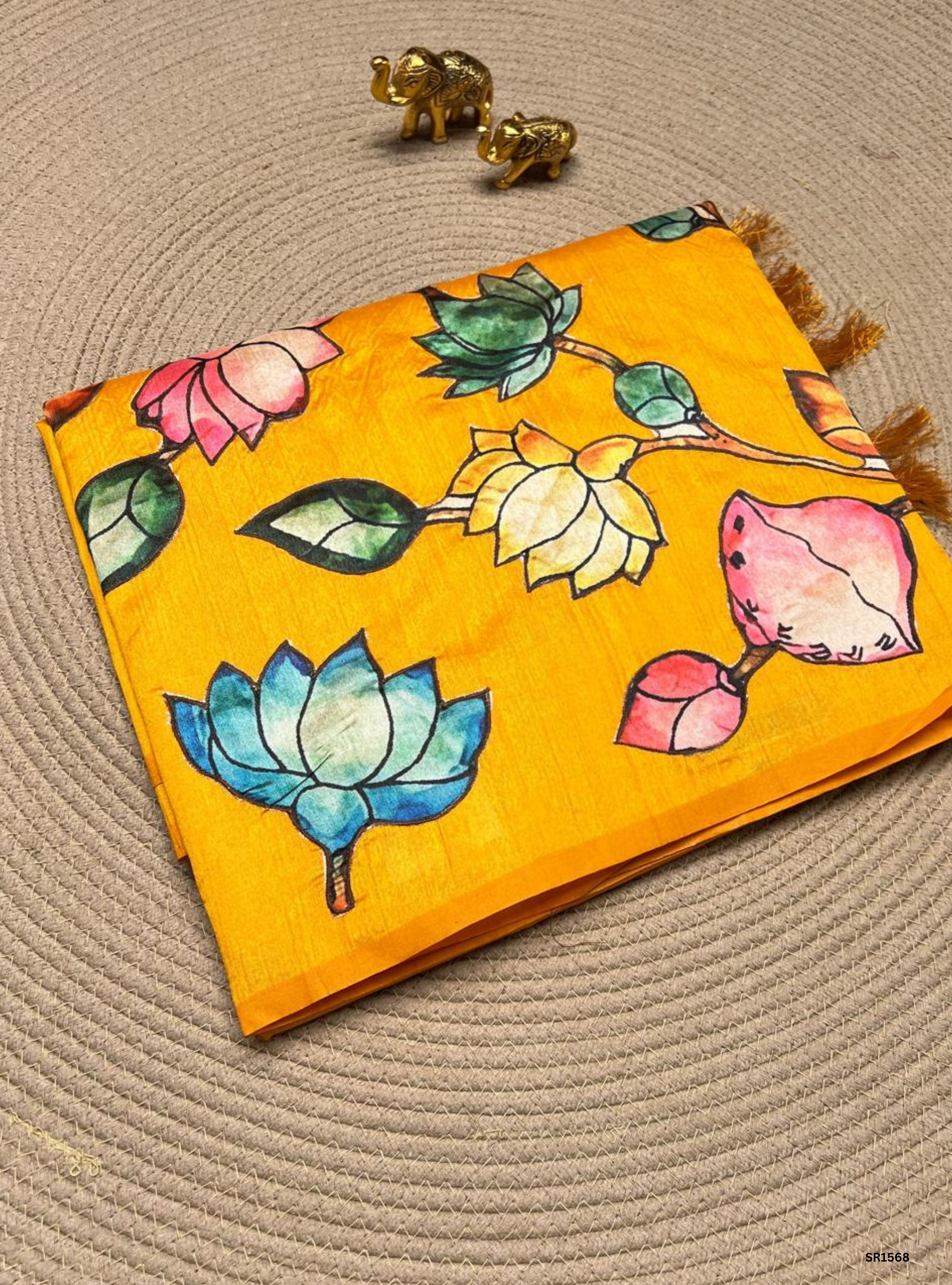 Yellow - Matka Silk Saree