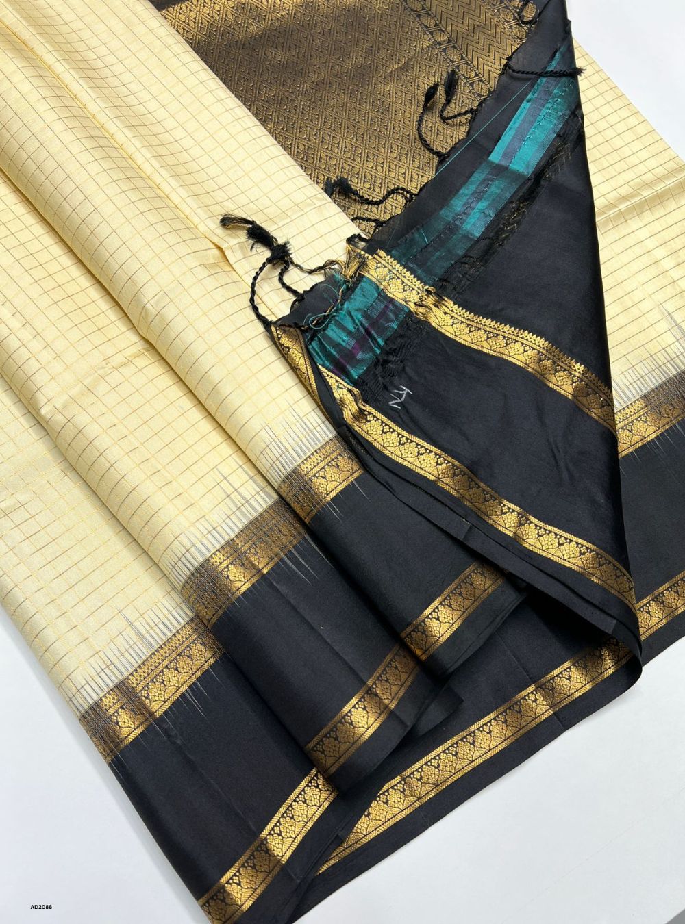 Butter & Black - Soft Silk Saree