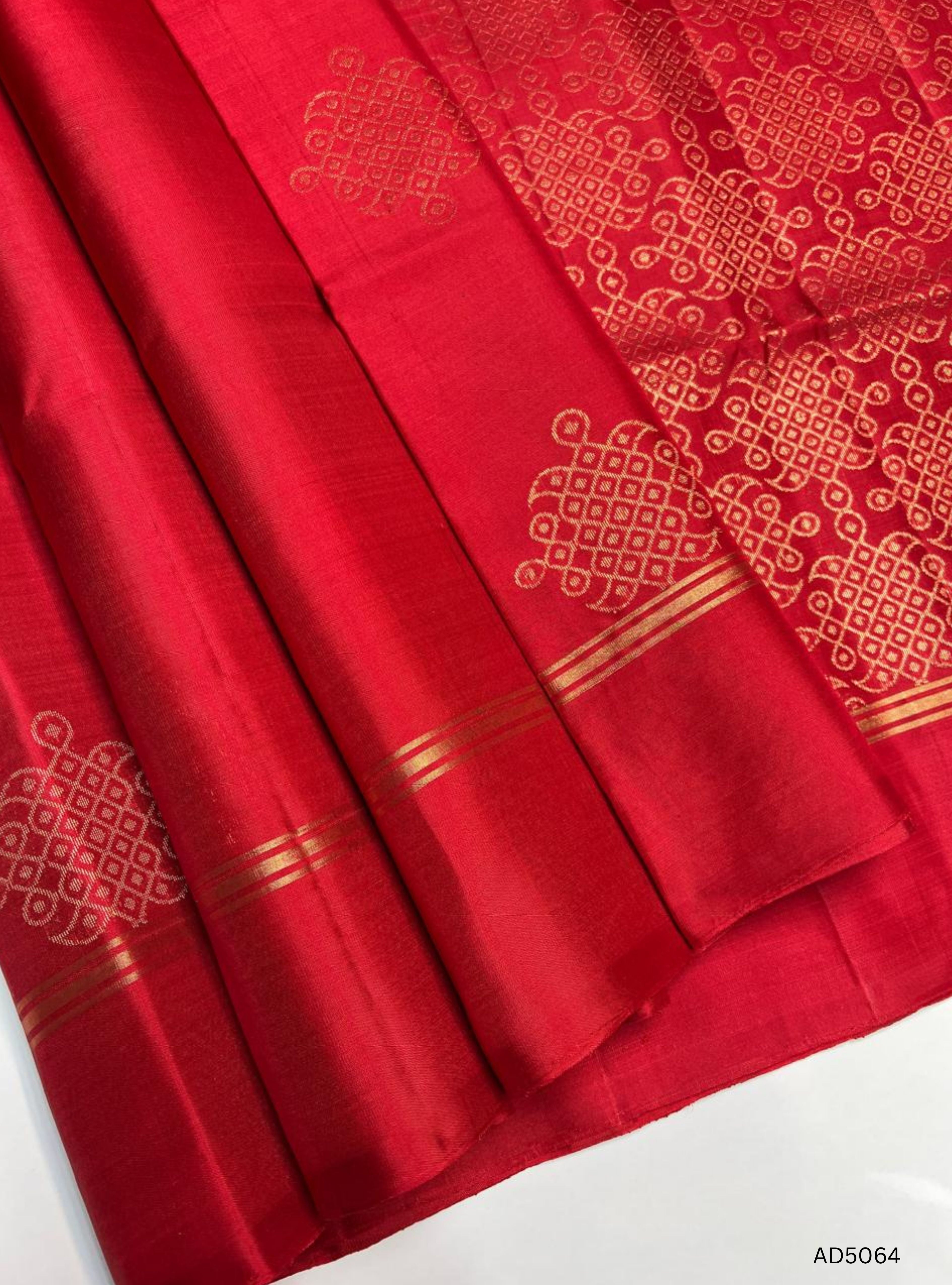 Red -  Kolam Soft Silk Saree