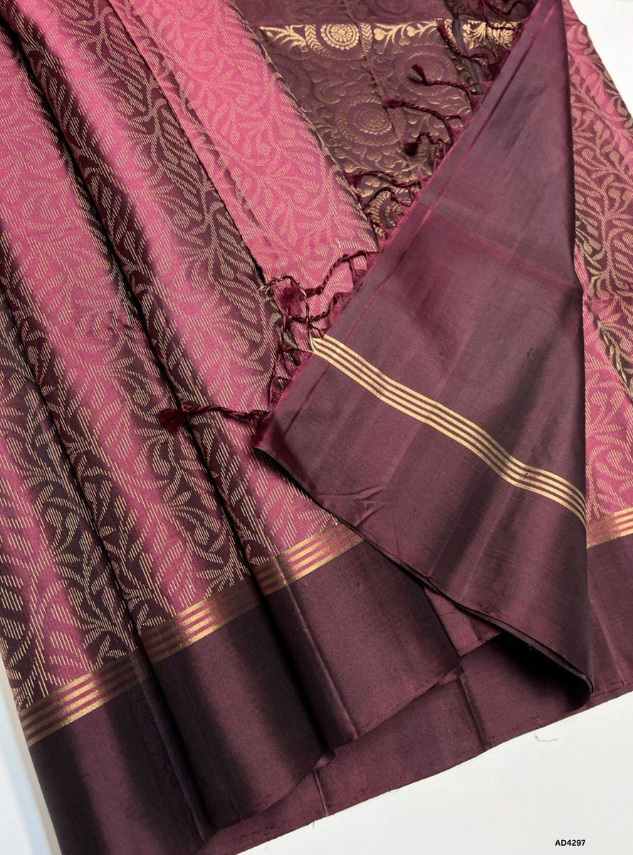 Jam & Coffee Brown - Bridal Soft Silk Saree