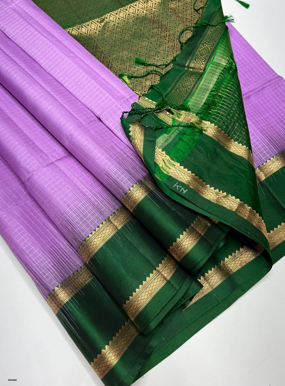 Lavender & Bottle Green -  Soft Silk Saree