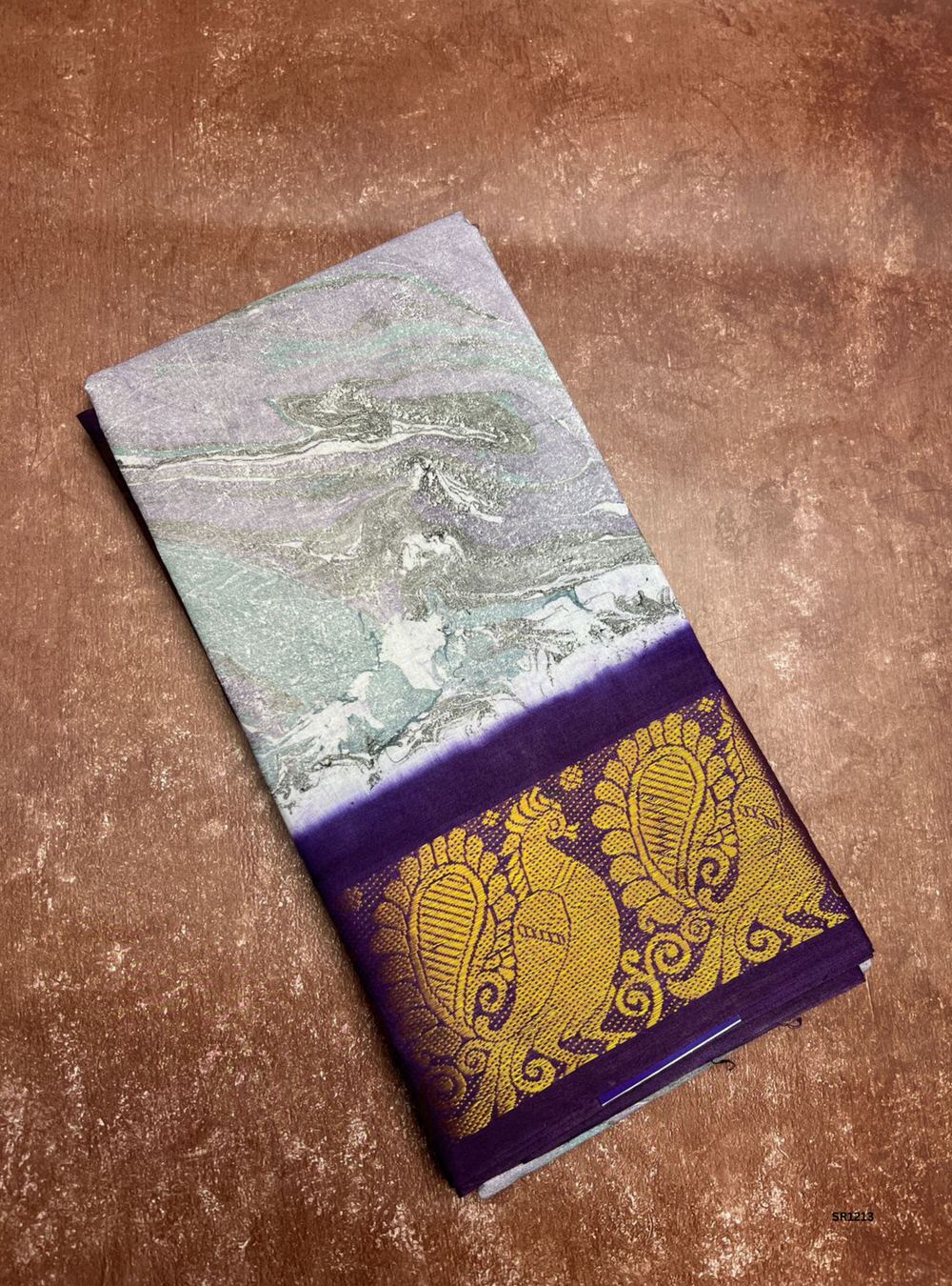 Lavender & Purple - Marble Print Chungudi Cotton