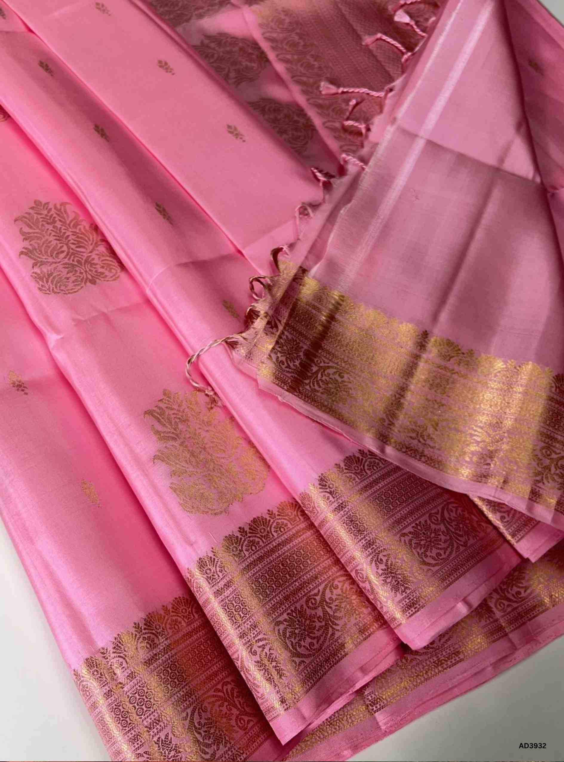 Pink  - Kanchi Border Soft Silk Saree