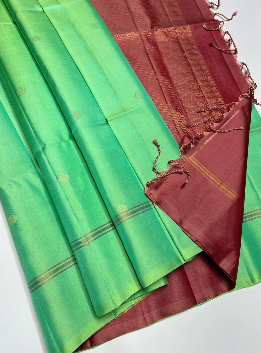 Rexona & Dusty Peach - Soft Silk Saree