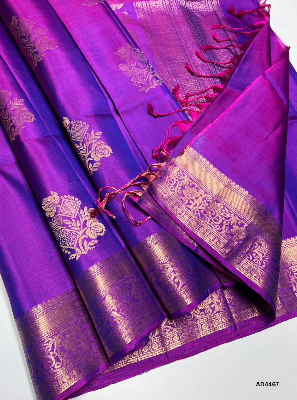 Dual Tone Purple - Kanchi Border Soft Silk Saree