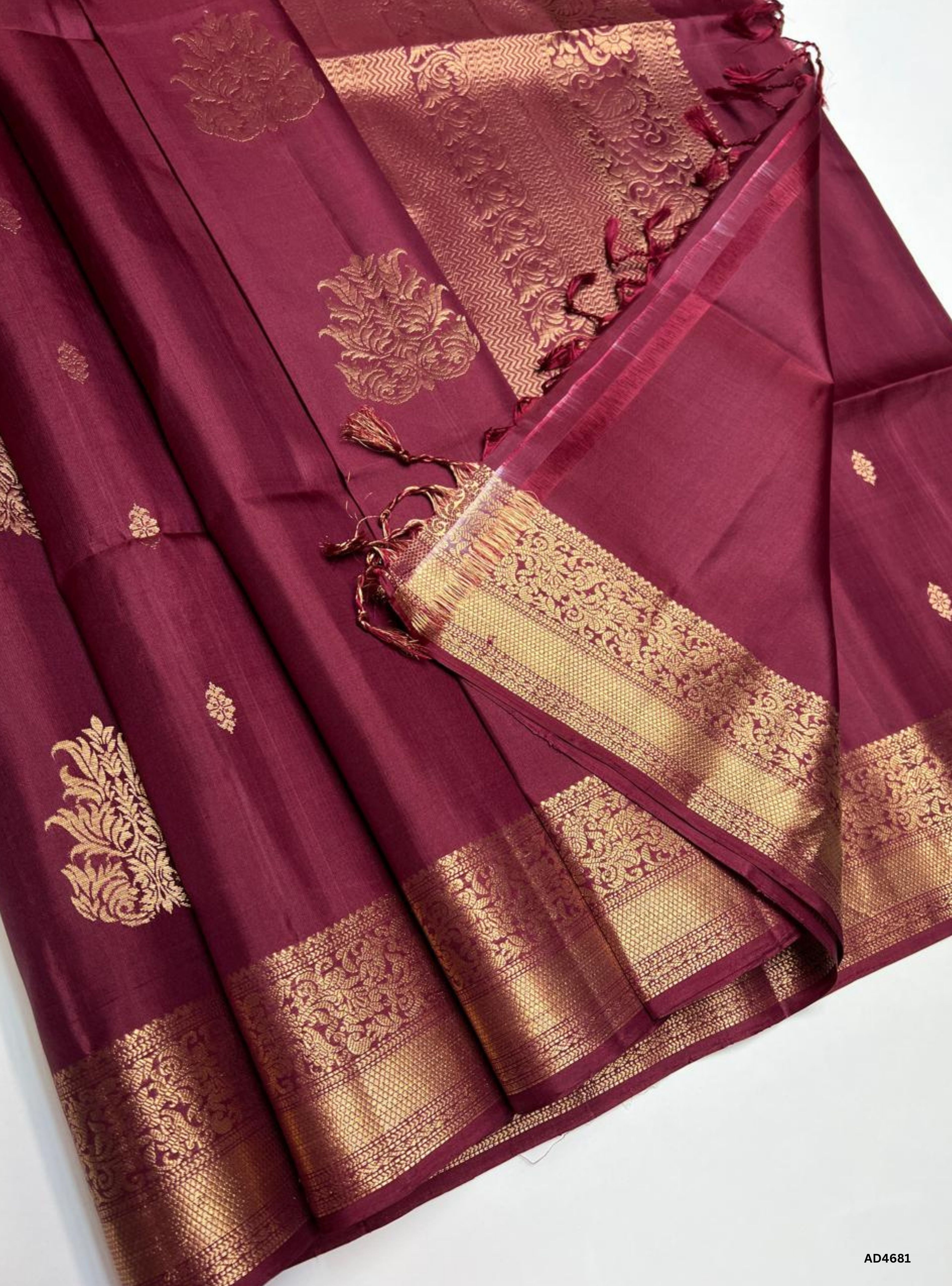 Crimson Maroon - Kanchi Border Soft Silk Saree