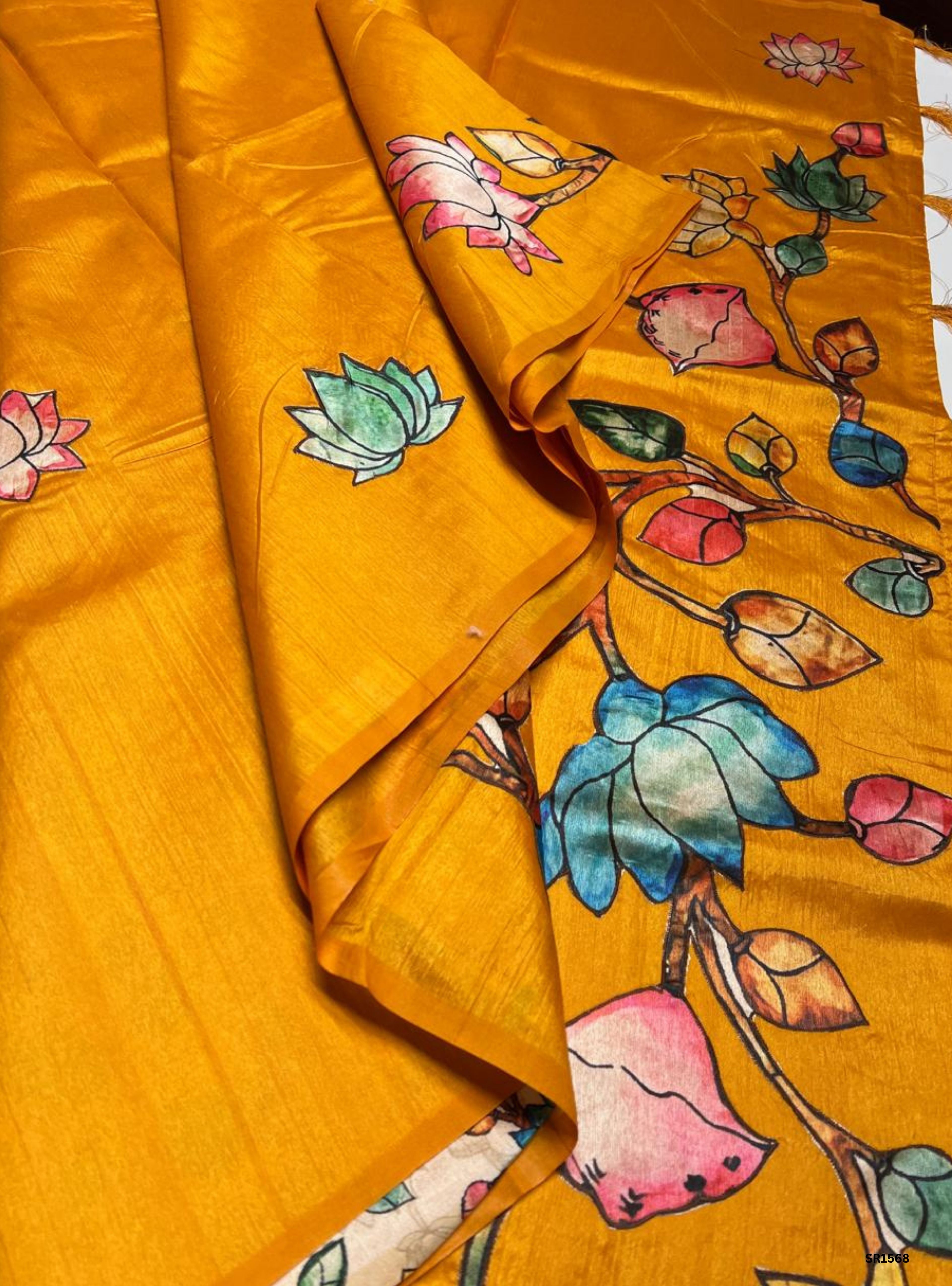 Yellow - Matka Silk Saree