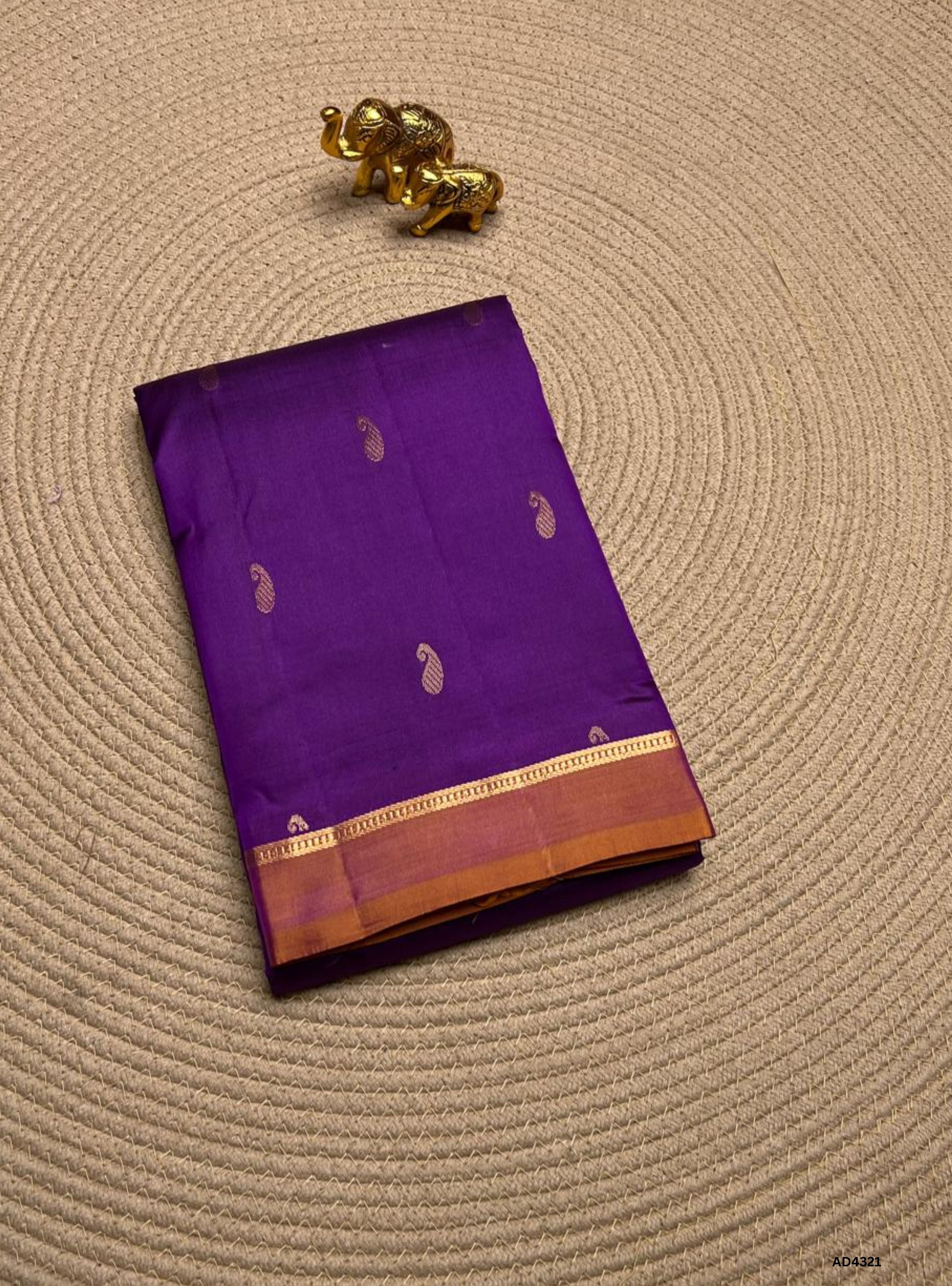 Purple & Apricot - Soft Silk Saree