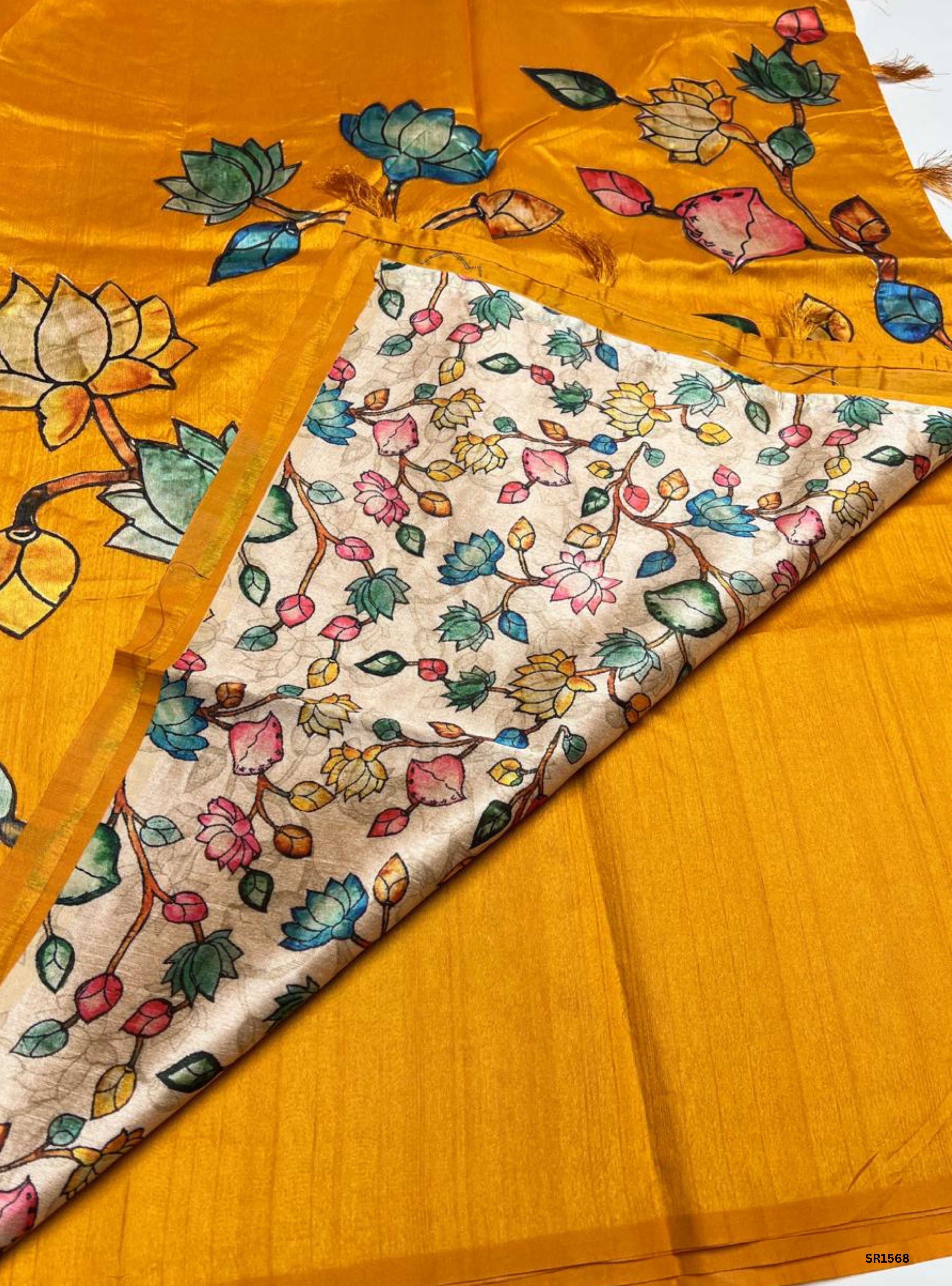 Yellow - Matka Silk Saree
