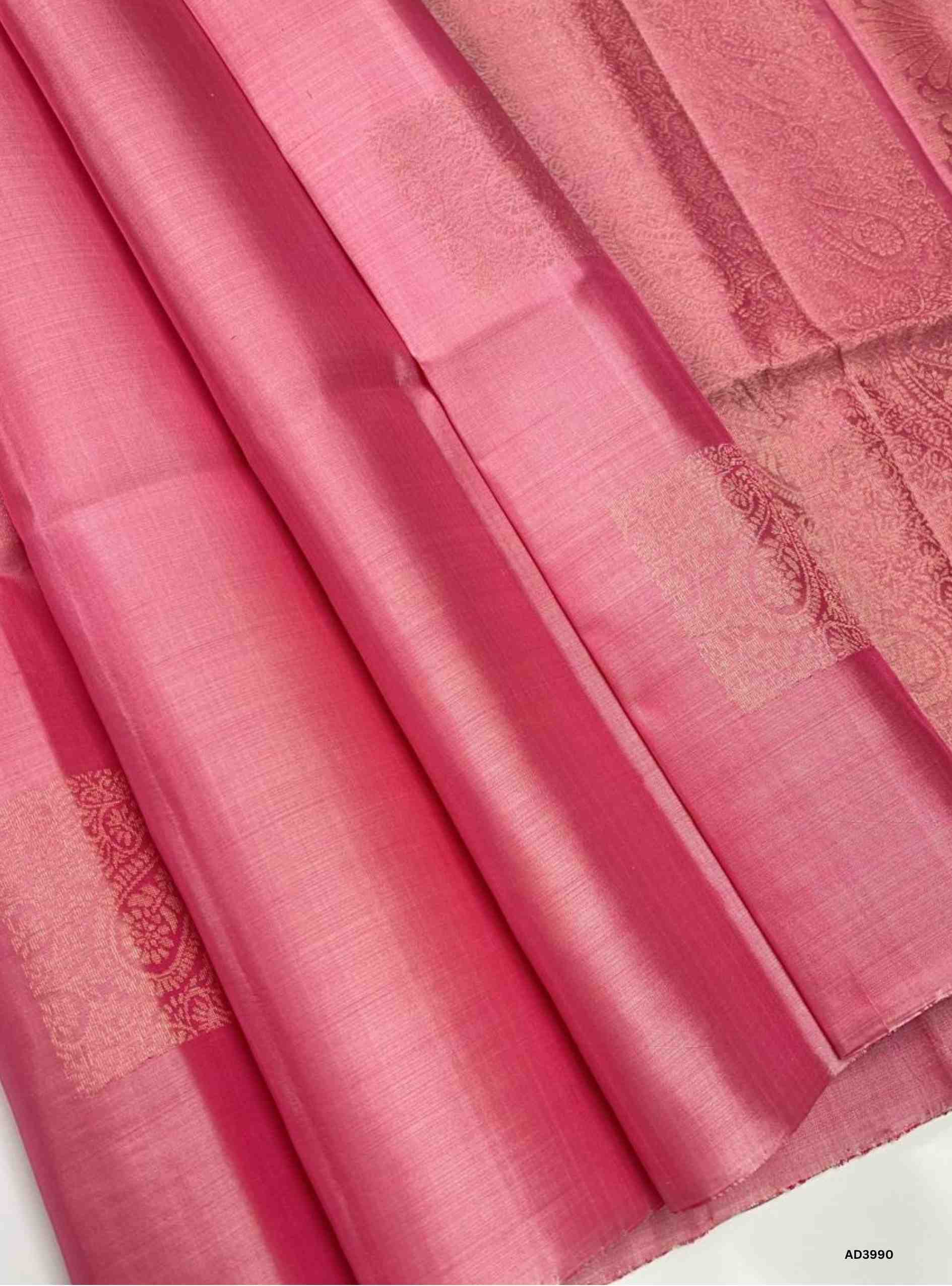 Baby Pink - Soft Silk Saree